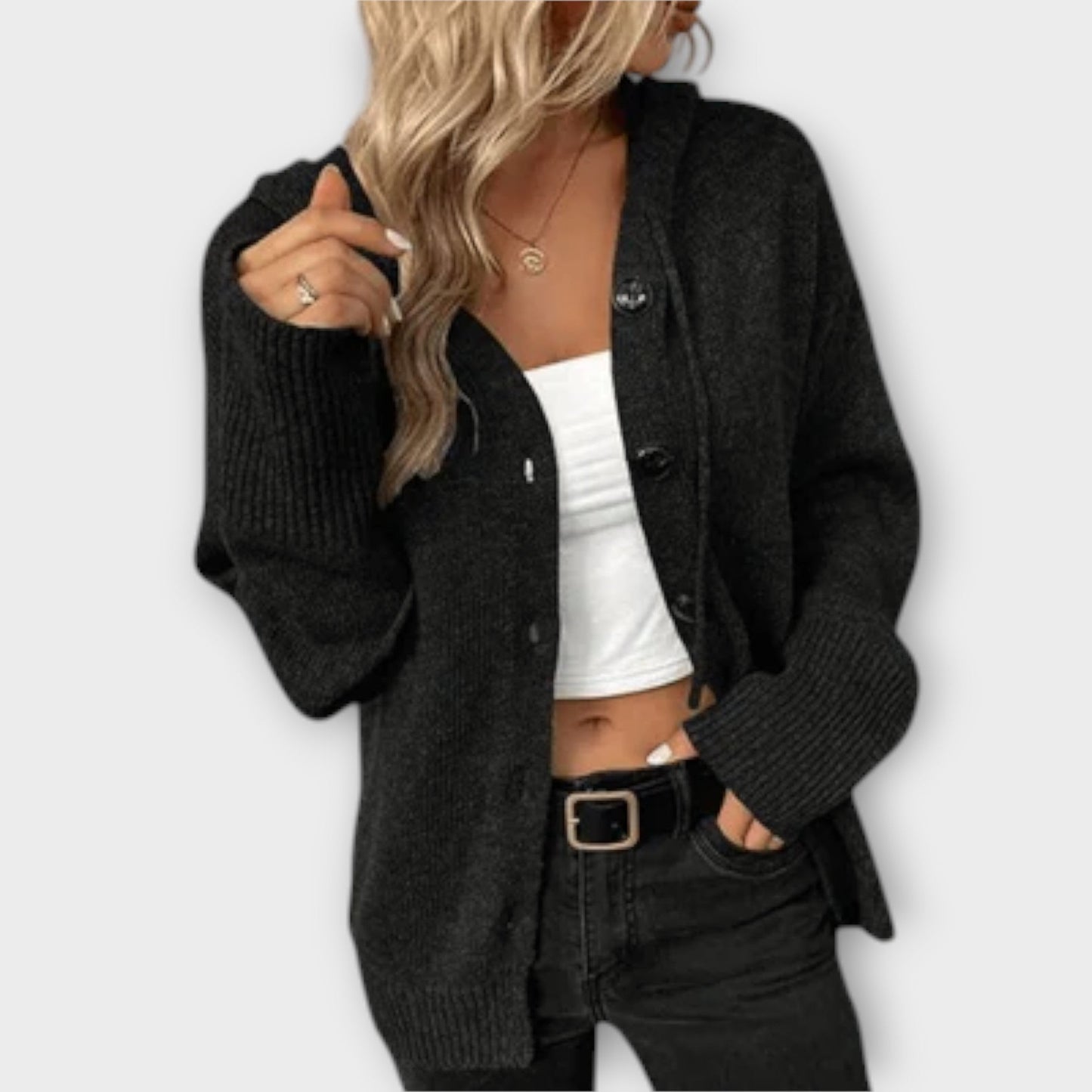 Brittan - Knitted Cardigan with Buttons