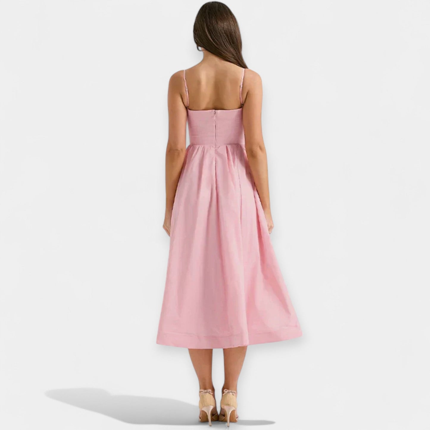 Mini Dress with Round Neckline and Straps