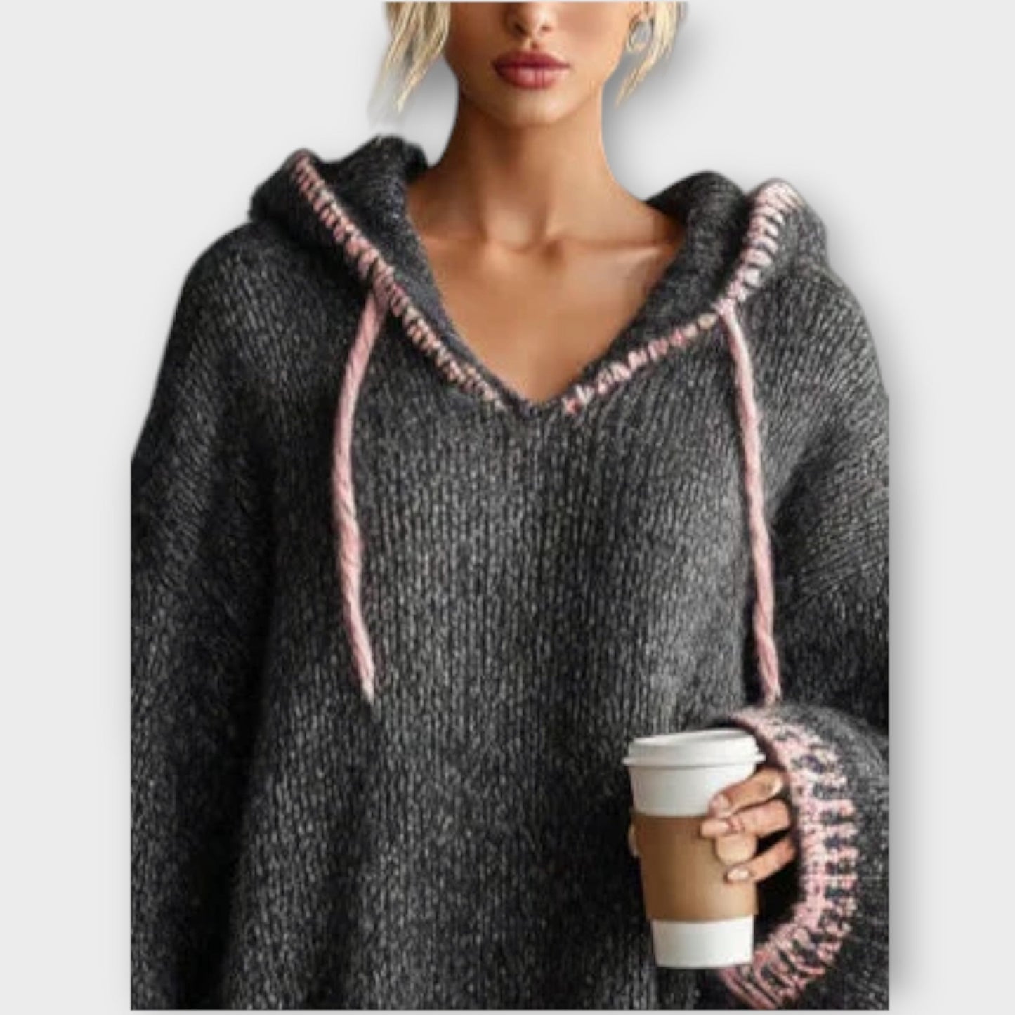 Cozy Hooded Knit Sweater Dress