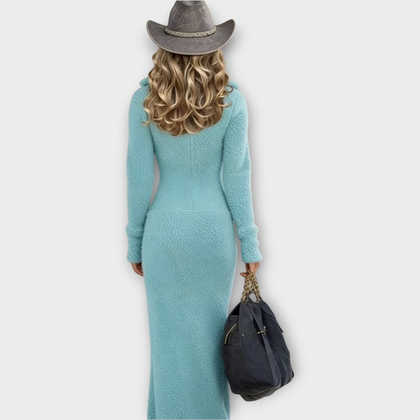 Cozy Chic Zip-Neck Maxi Dress