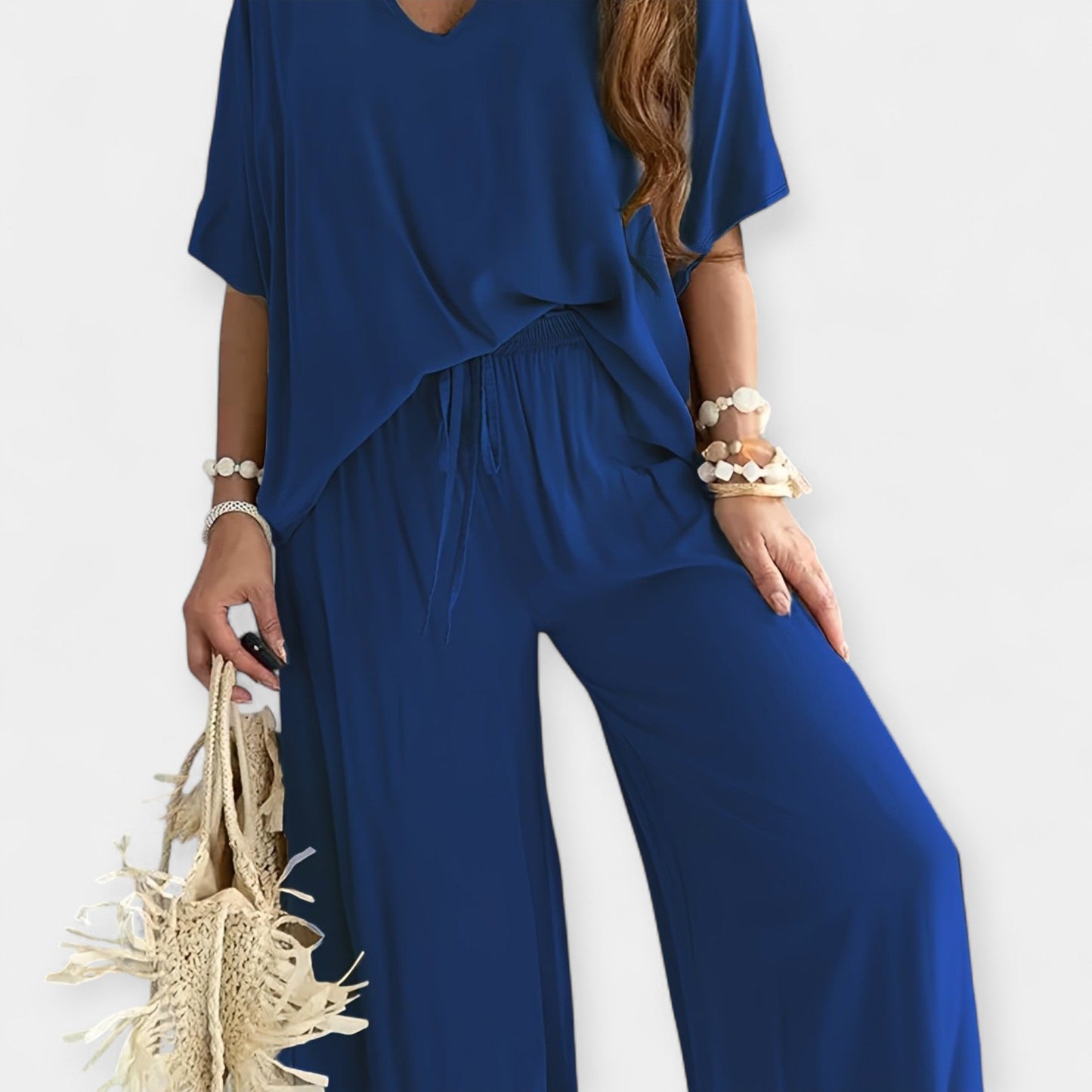 Airy Set with Wide Trousers and Loose Top