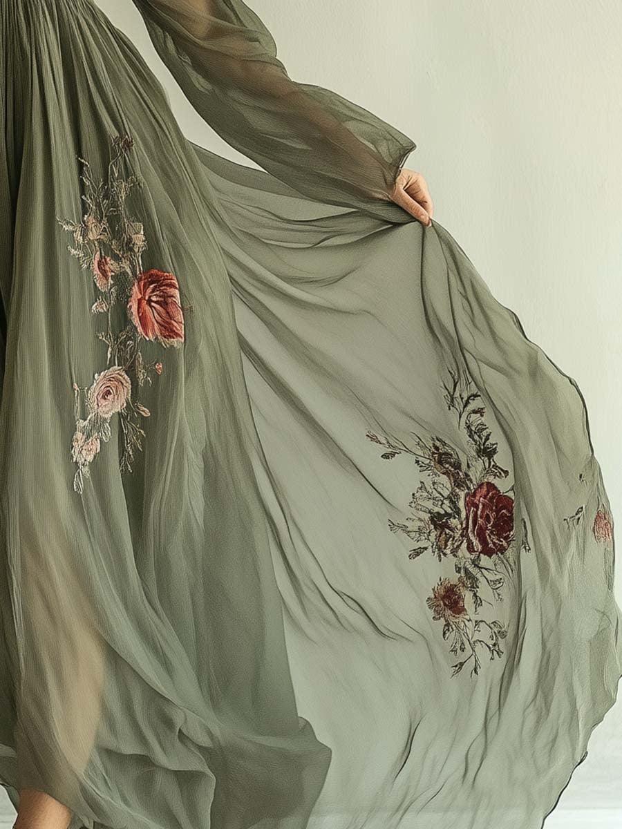 Trendy chiffon printed dress for an elegant look