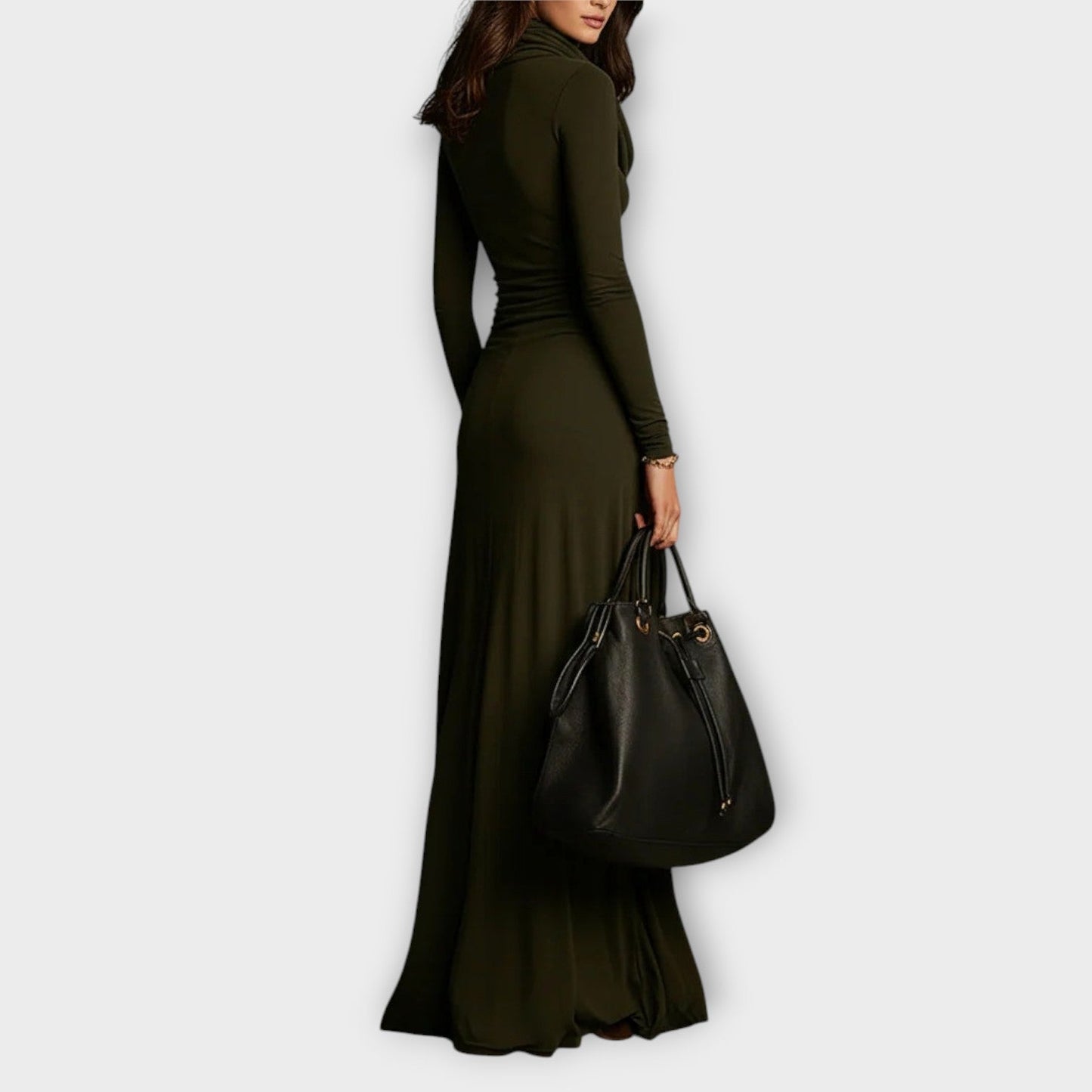 Draped Silhouette Maxi Dress
