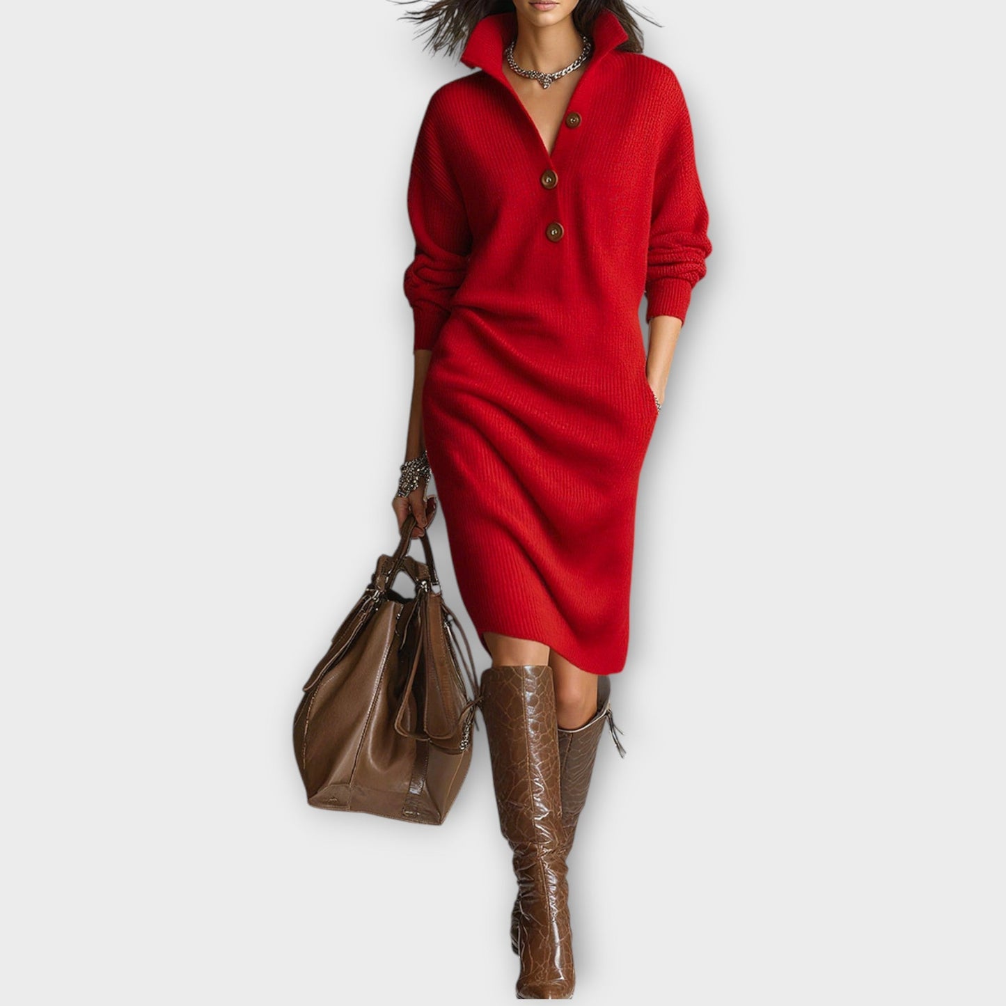 Ribbed Knitted Dress