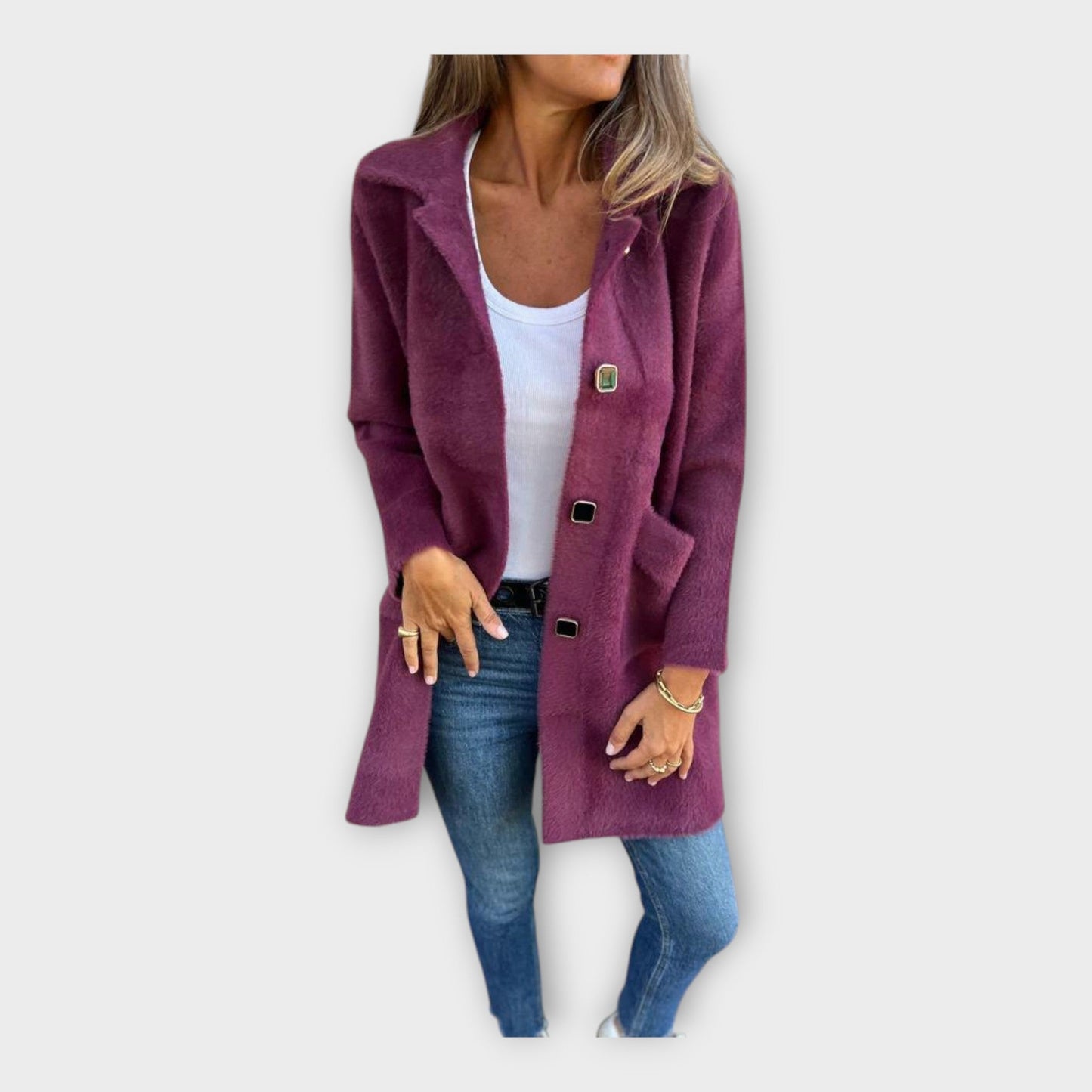 Wool Coat with Elegant Closure