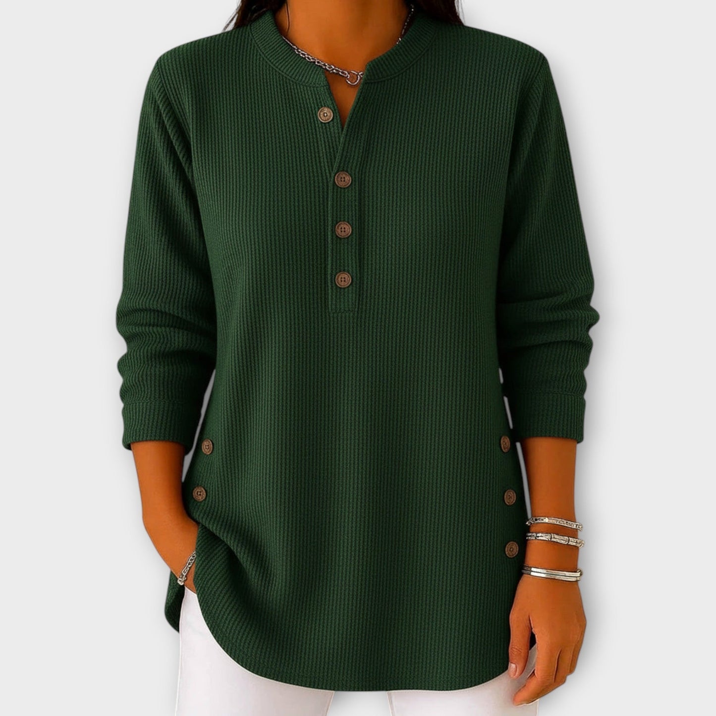 Classic Button-Detail Knit Top