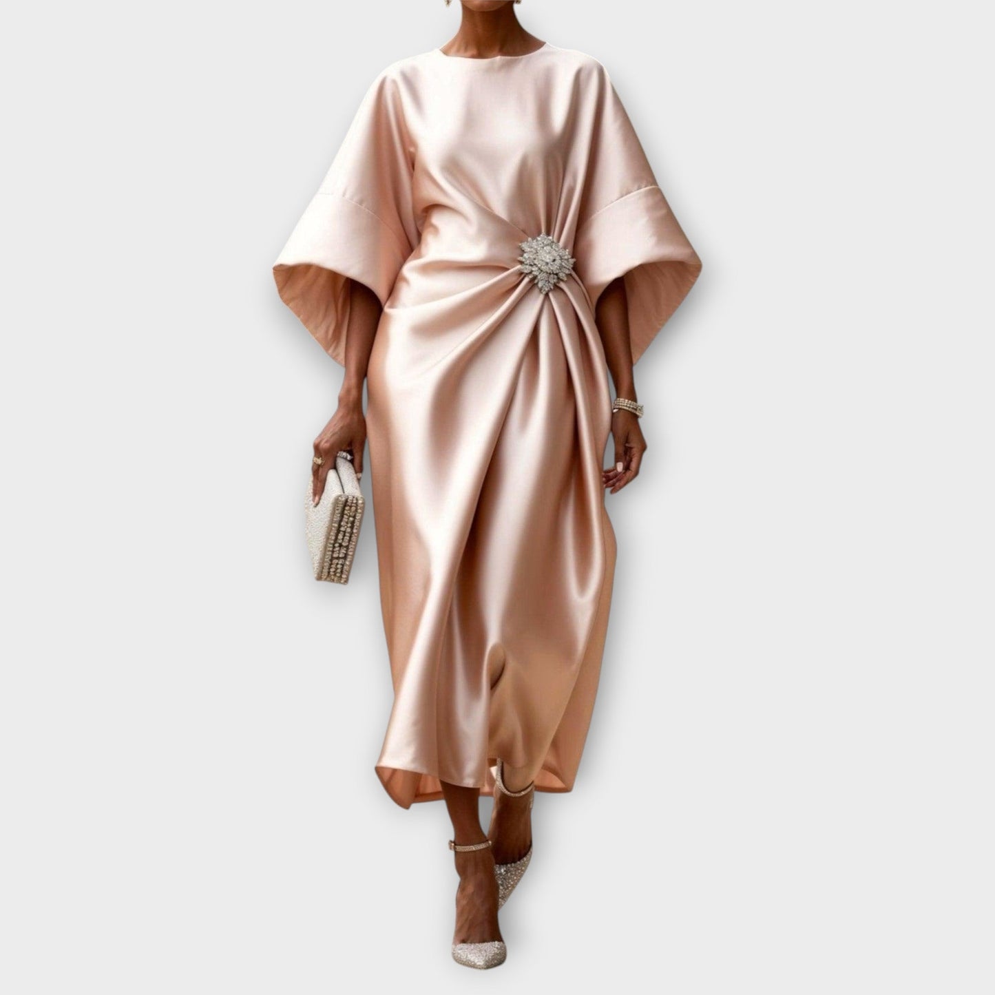 Elegant Satin Midi Dress