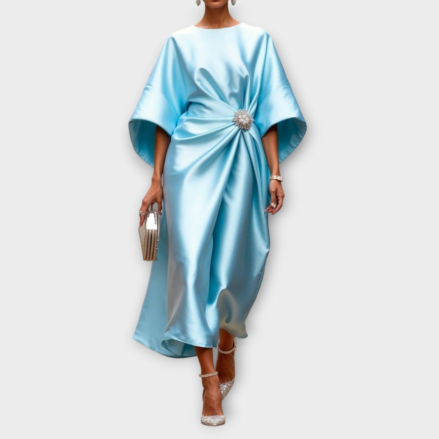 Elegant Satin Midi Dress