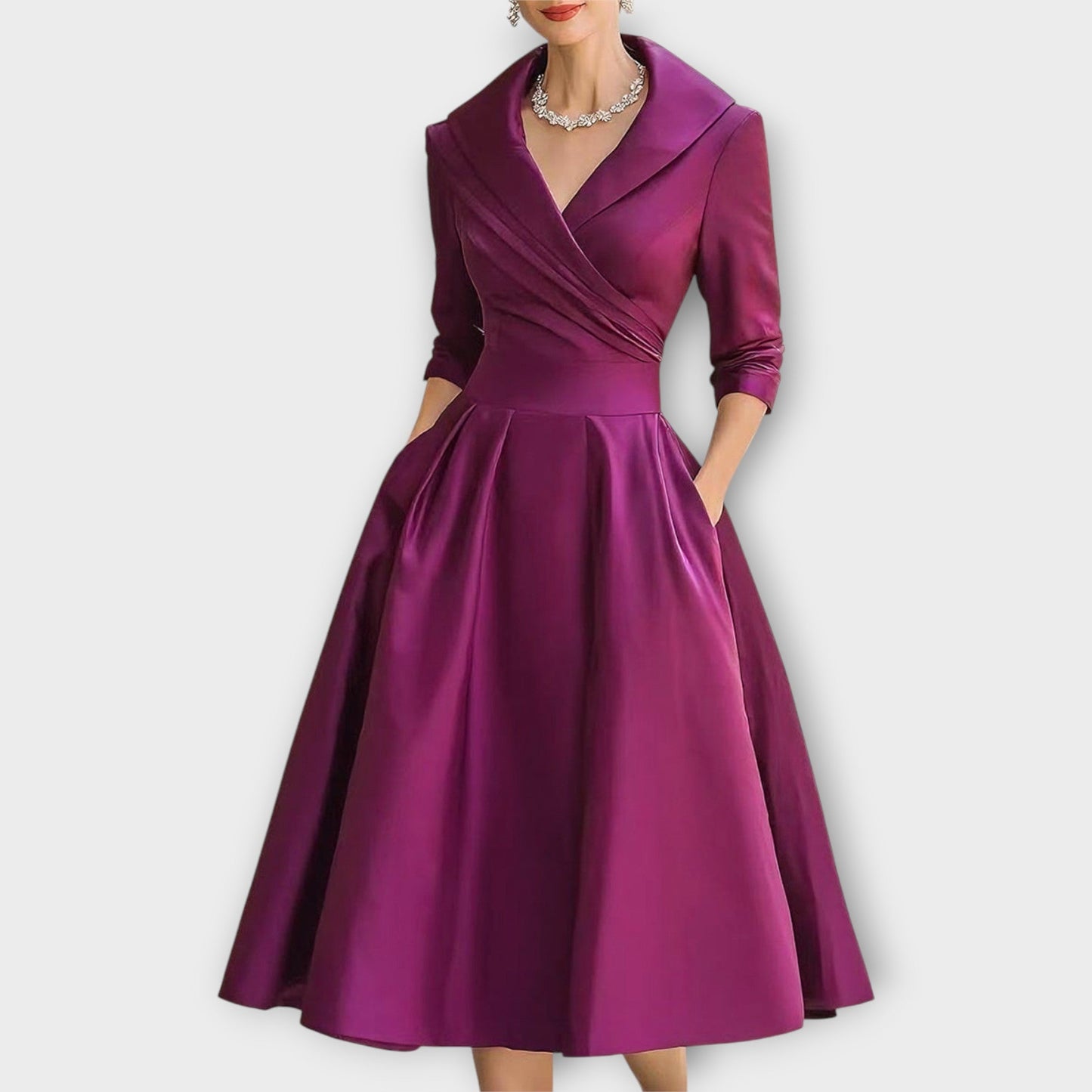 Midi Dress in Satin