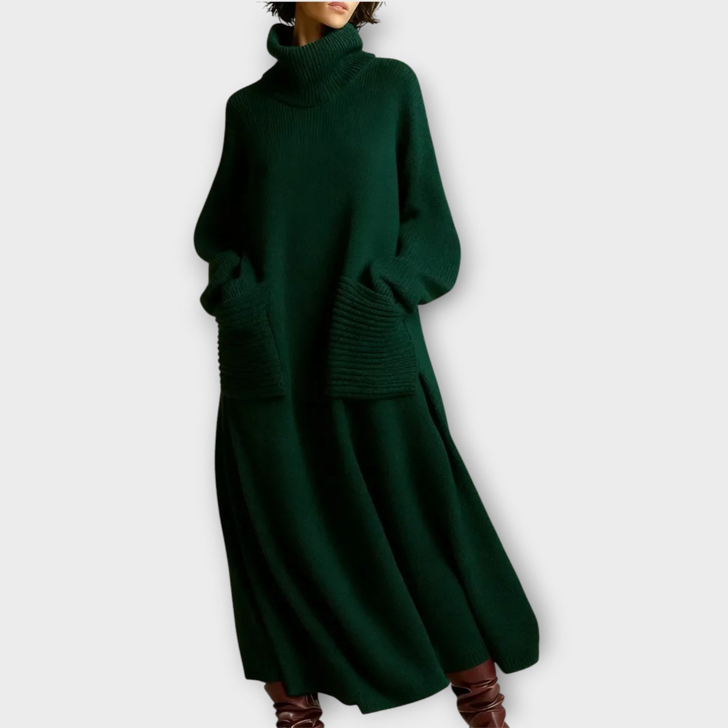 Luxe Turtleneck Knit Maxi Dress