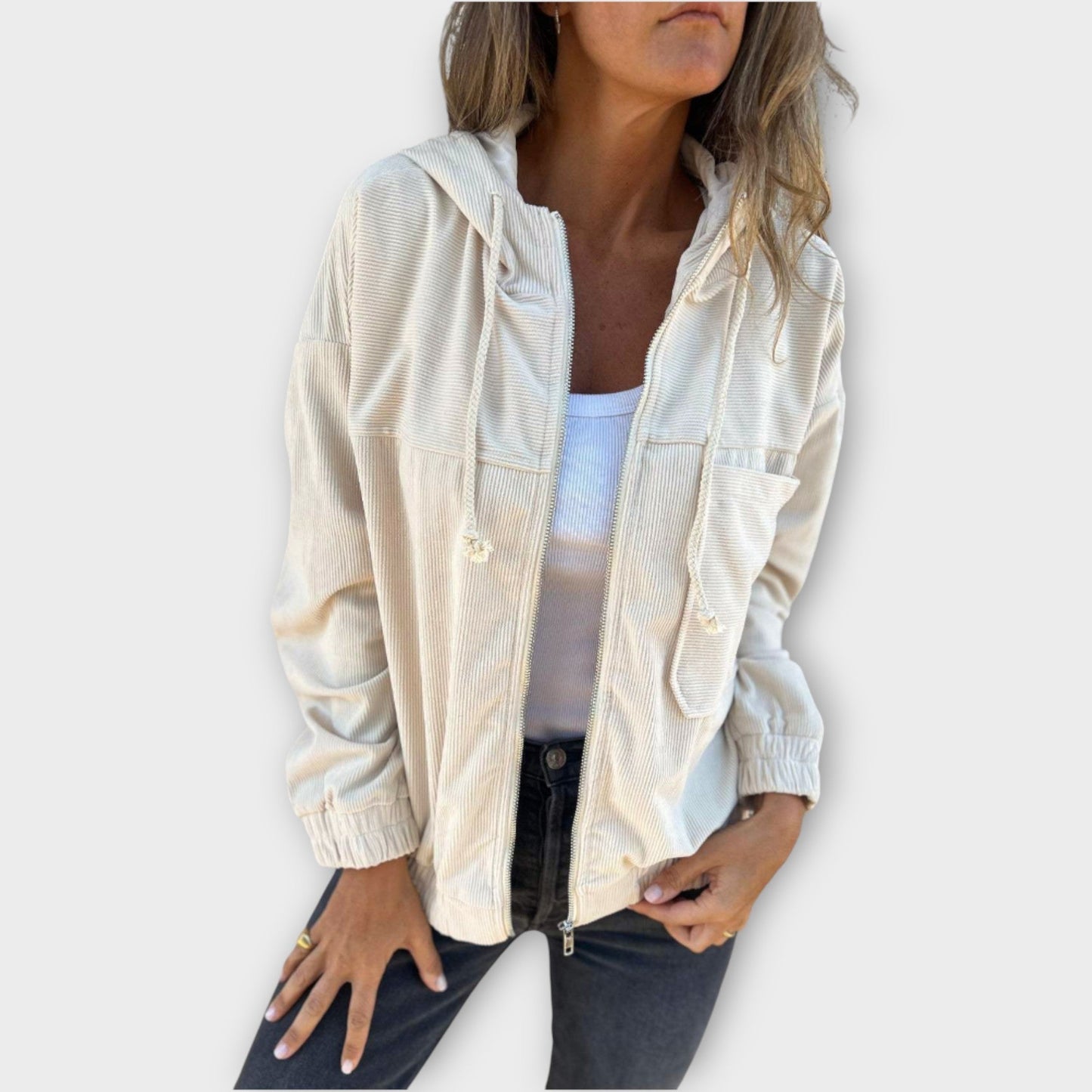 Casual Comfort Zip-Up Hooded Jacket