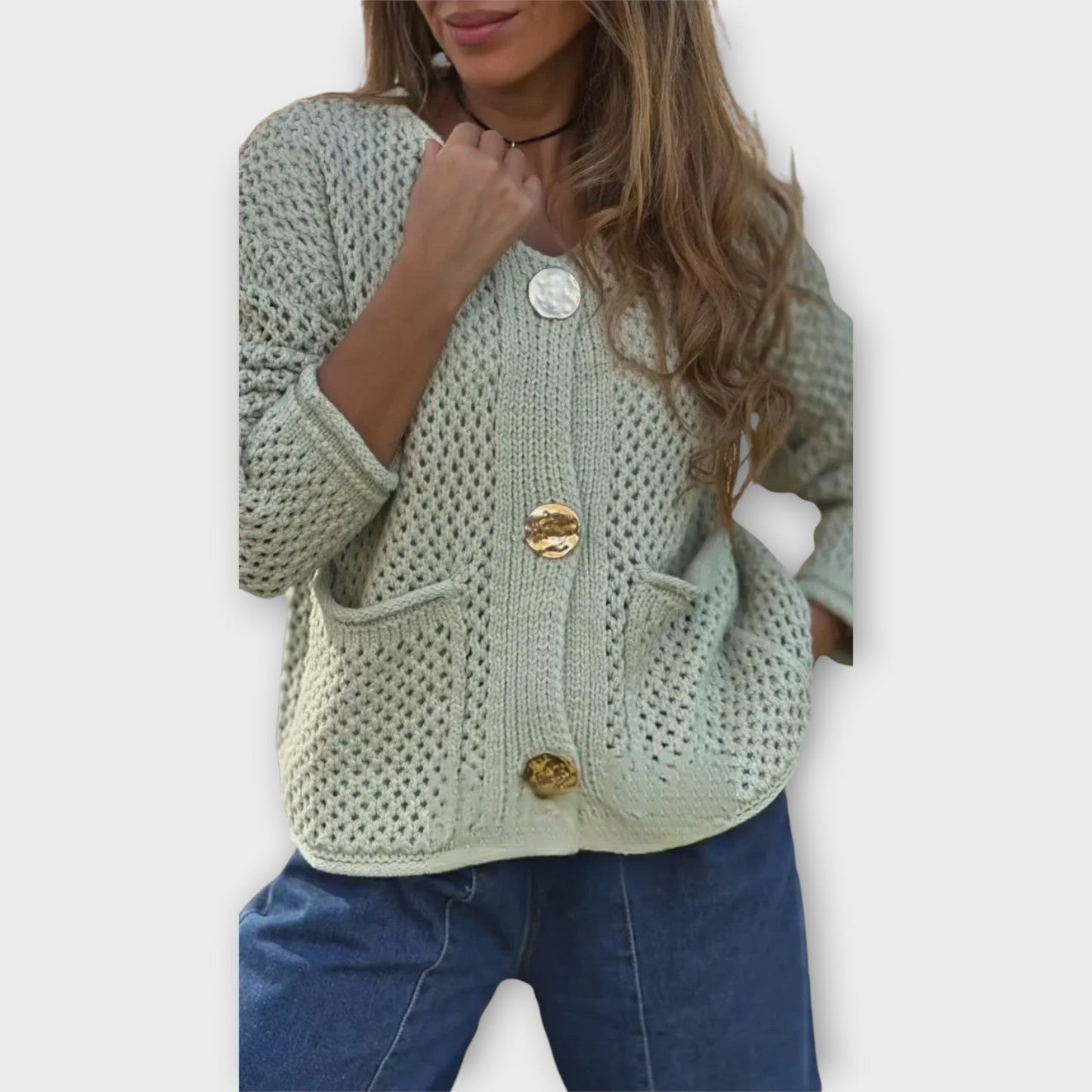 Cozy Textured Knit Button-Front Cardigan
