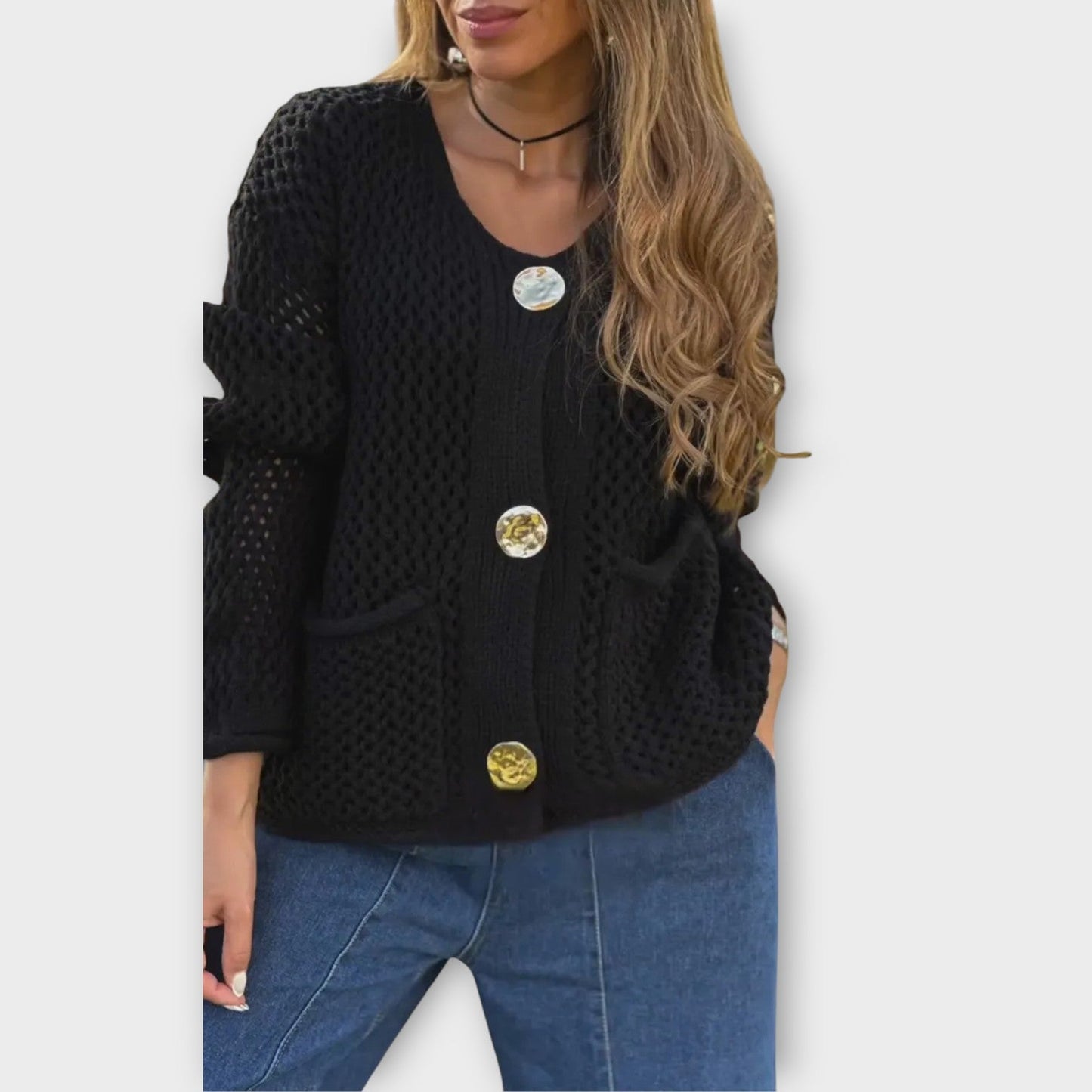 Cozy Textured Knit Button-Front Cardigan