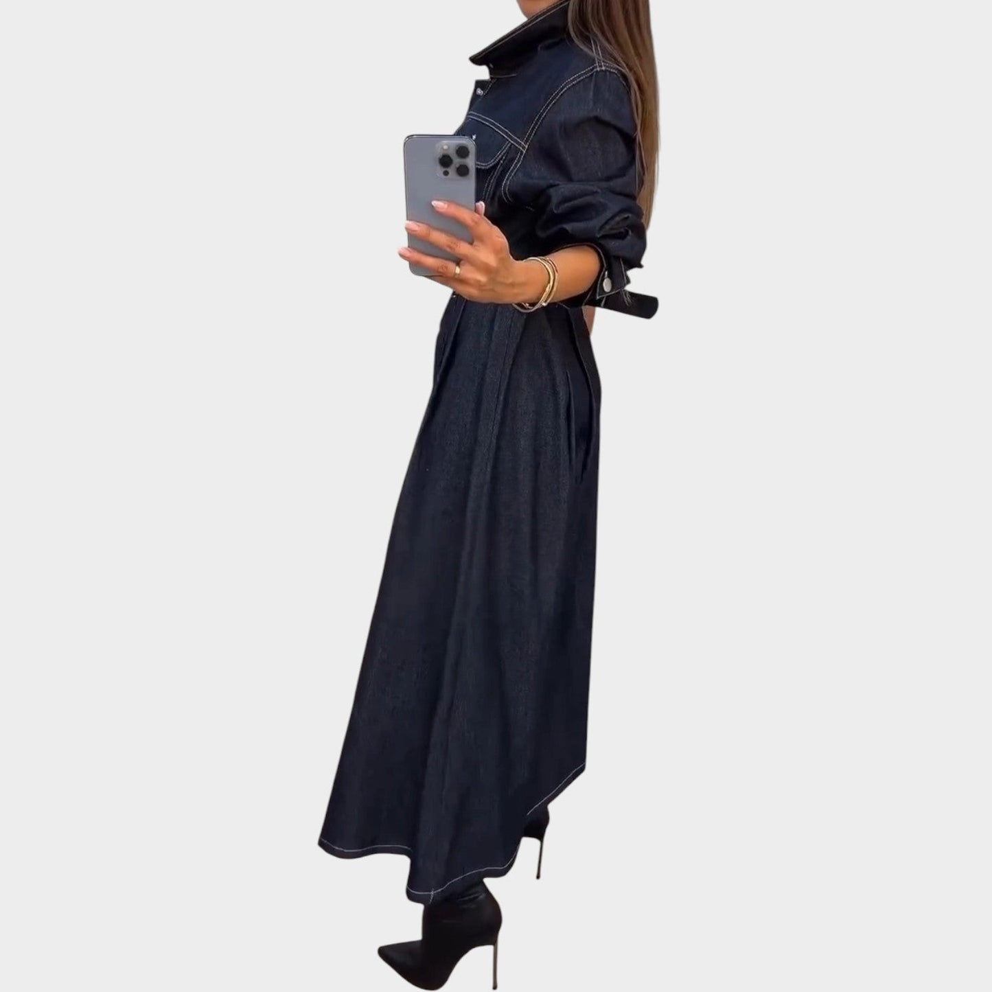 Denim Shirt Maxi Dress