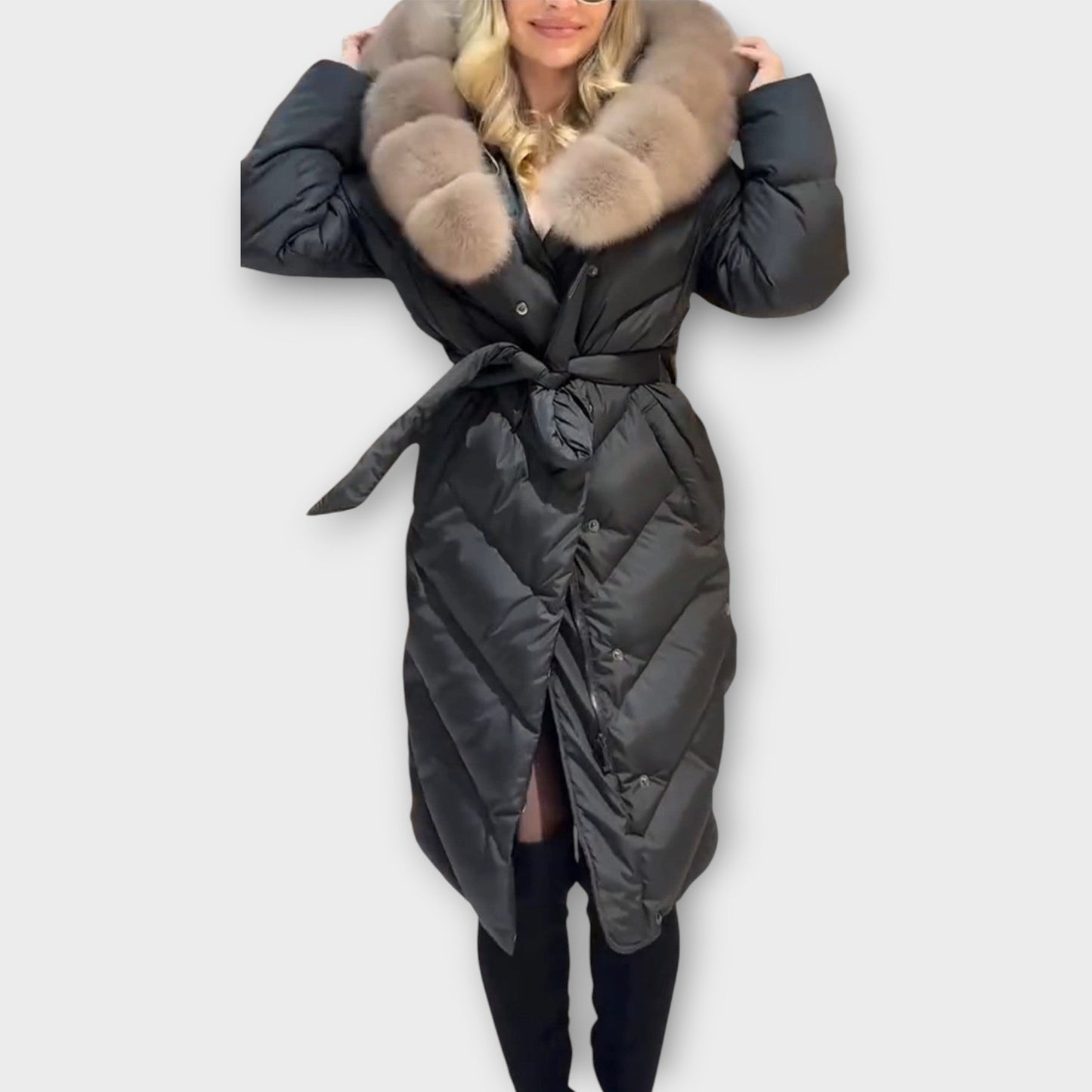 Luxury Fur-Trim Puffer Coat
