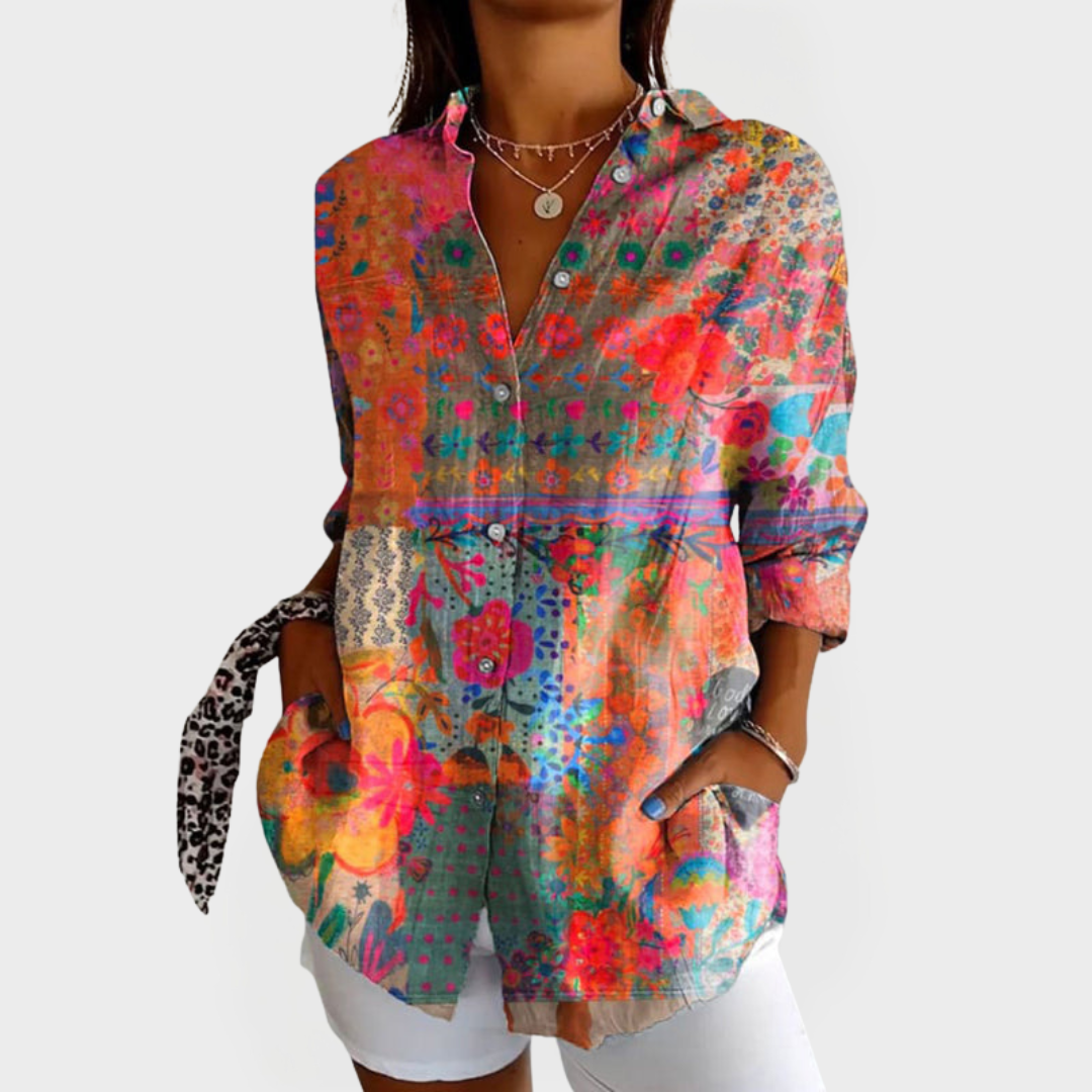Vintage Blouse with Floral Design