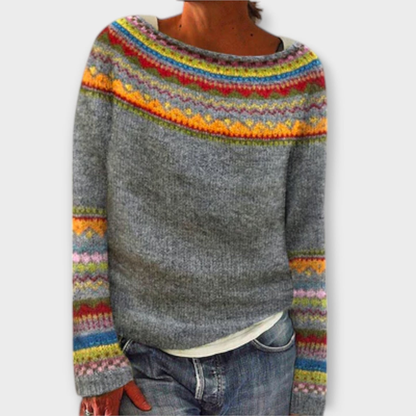 Multicolor Fair Isle Knit Sweater