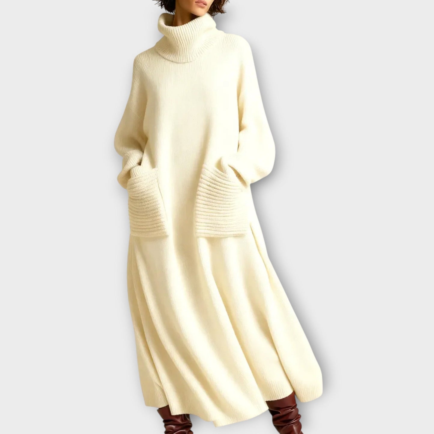 Luxe Turtleneck Knit Maxi Dress