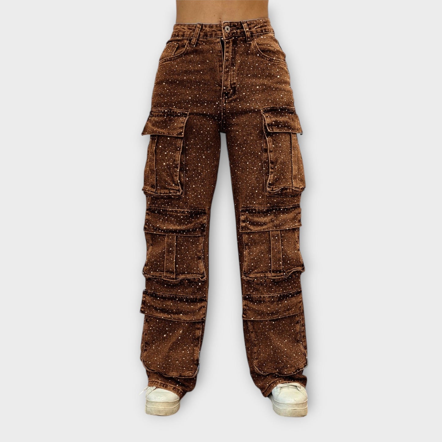 Rhinestone Cargo Jeans