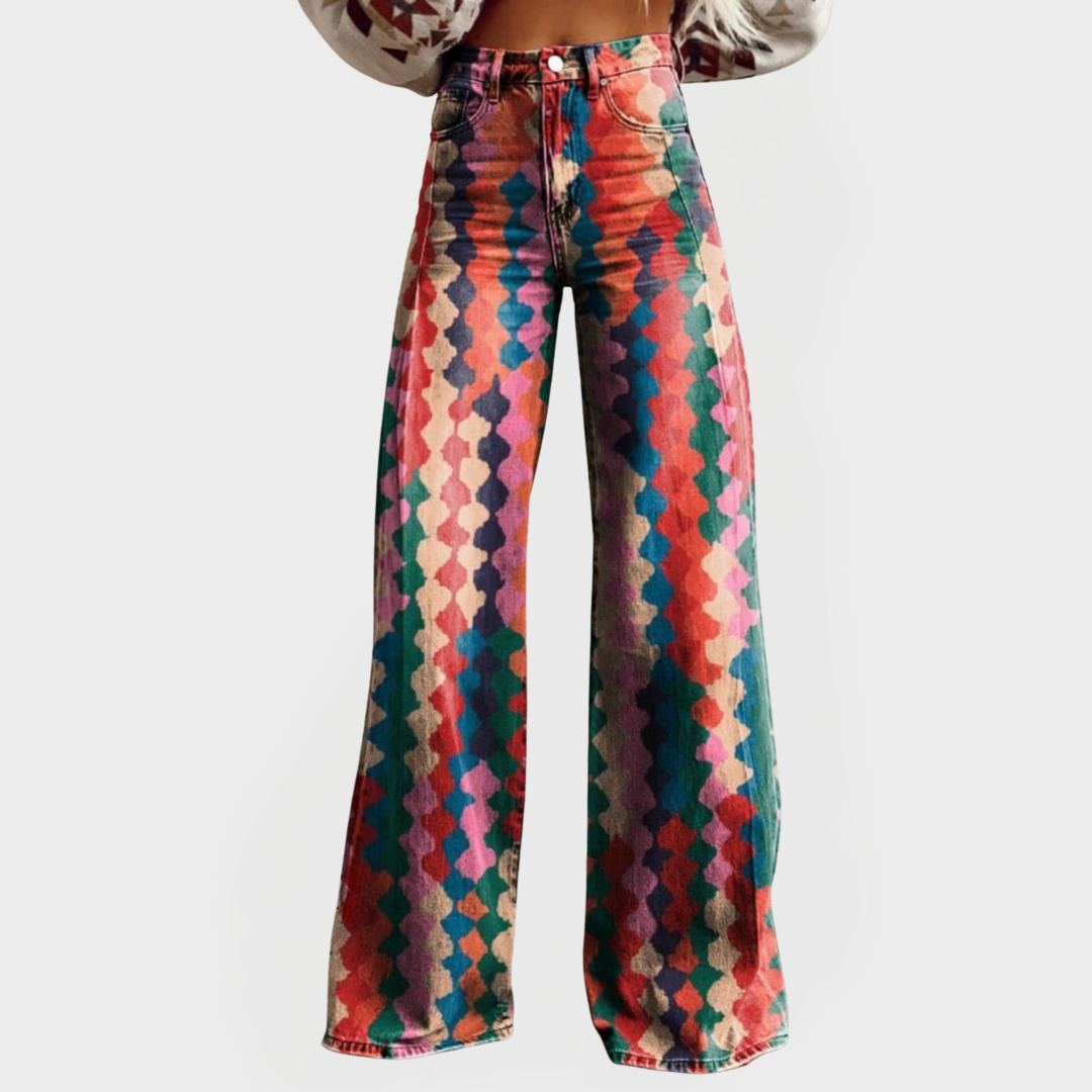 Colorful Jeans with Wide Legs for Modern Looks