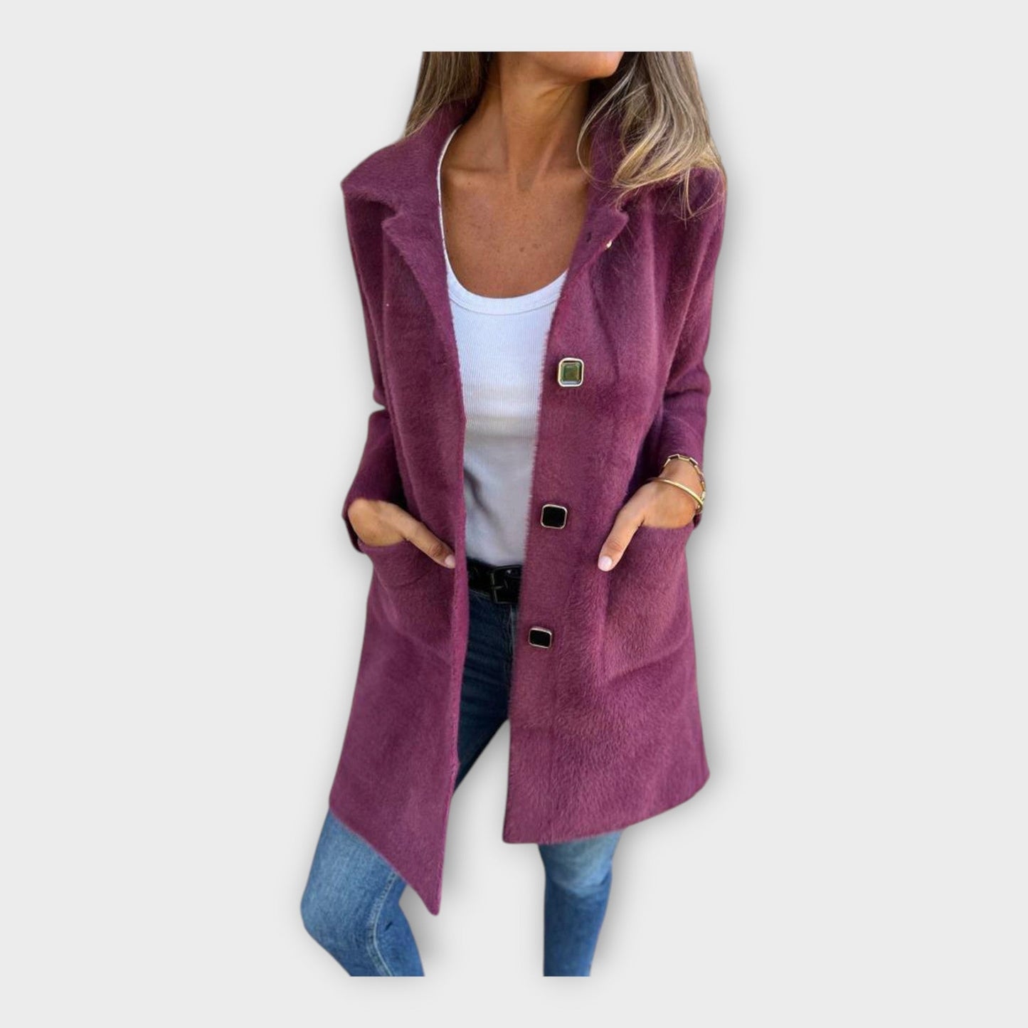 Wool Coat with Elegant Closure