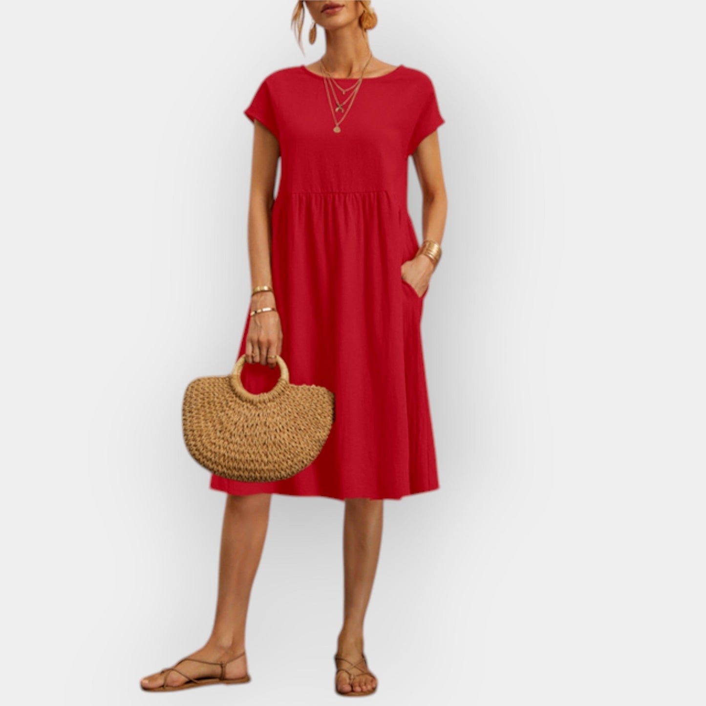 Midi Dress with Clean Lines