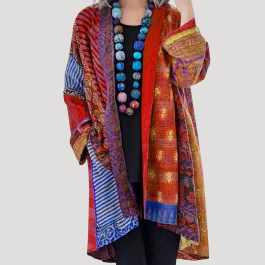 Boho Patchwork Kimono Cardigan