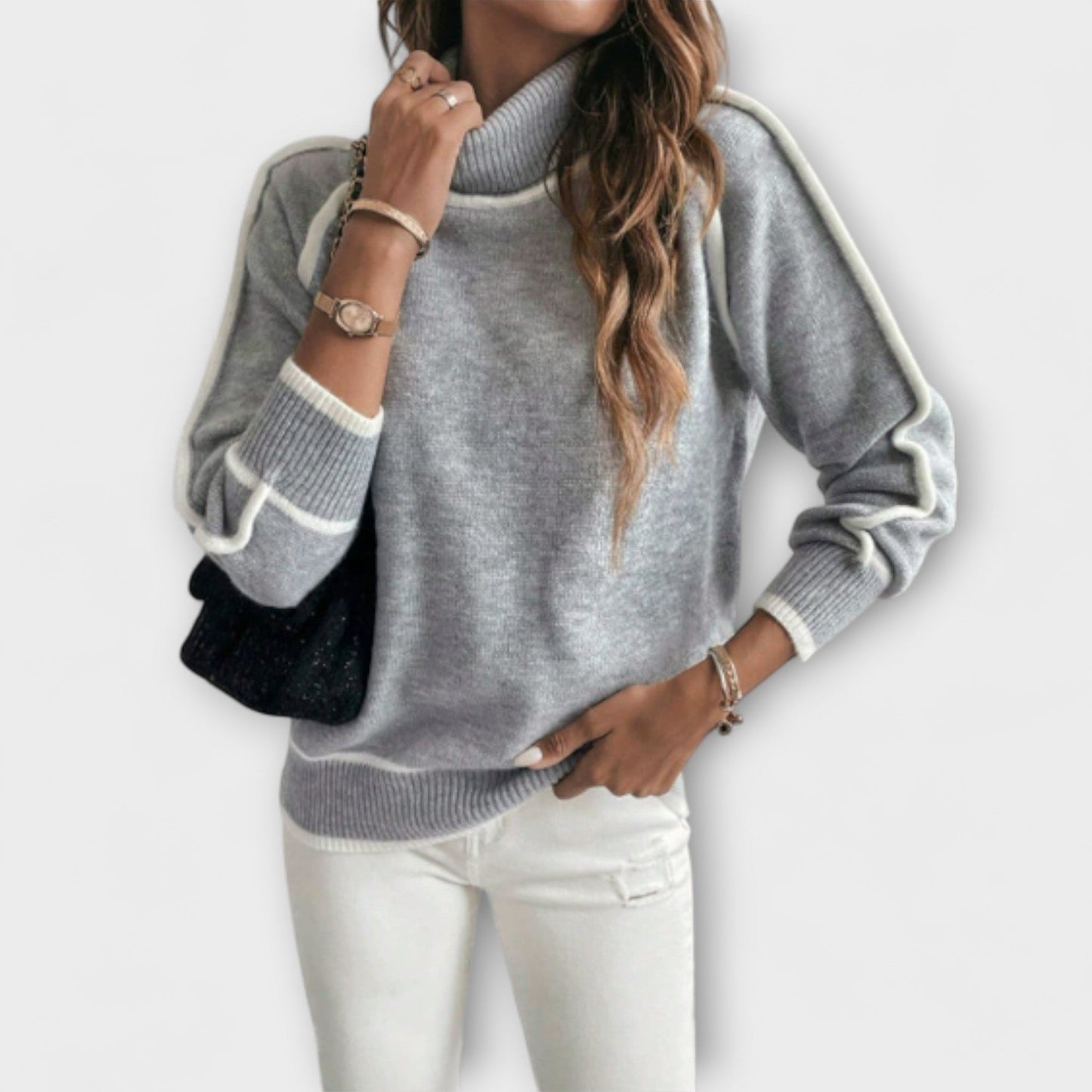 Aurora - Comfortable Sweater with High Neck