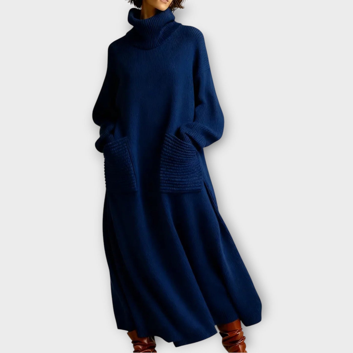 Luxe Turtleneck Knit Maxi Dress
