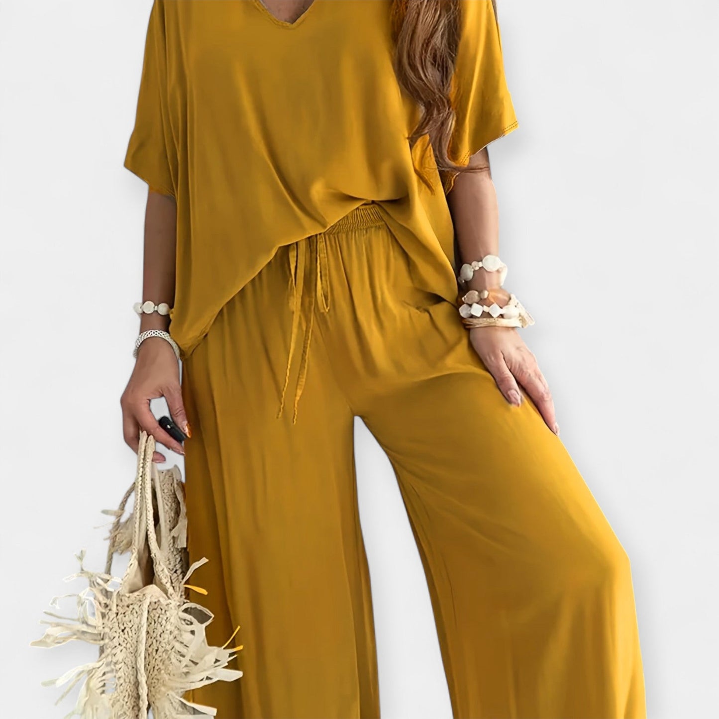 Airy Set with Wide Trousers and Loose Top