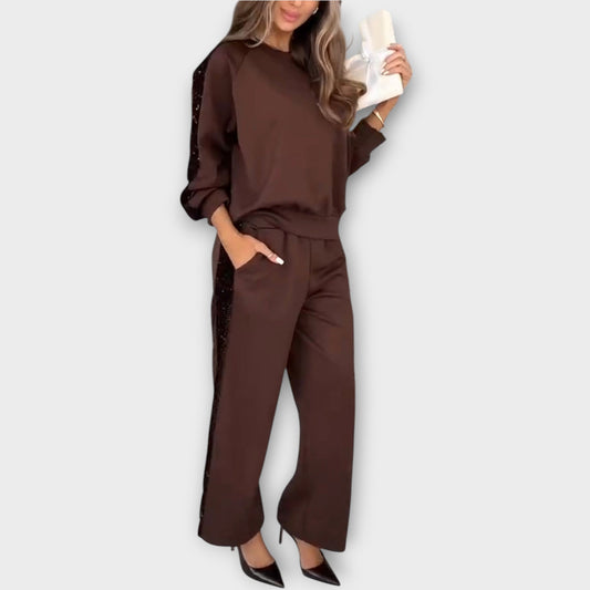 Luxe Sequin Trim Lounge Set