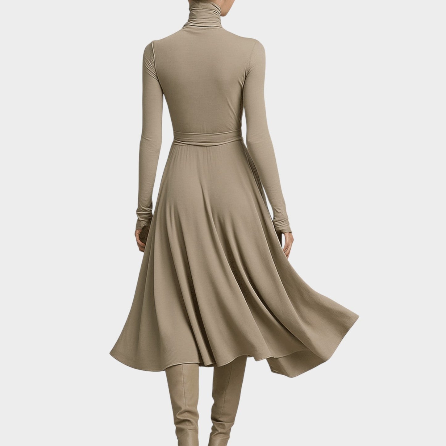 Modern Wrap Turtleneck Dress