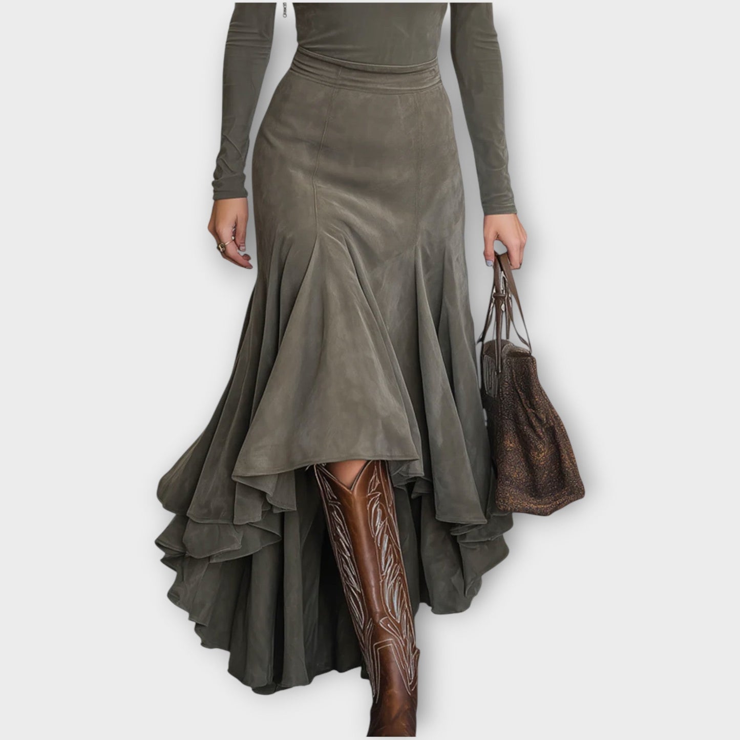Elegant Layered Maxi Skirt Set