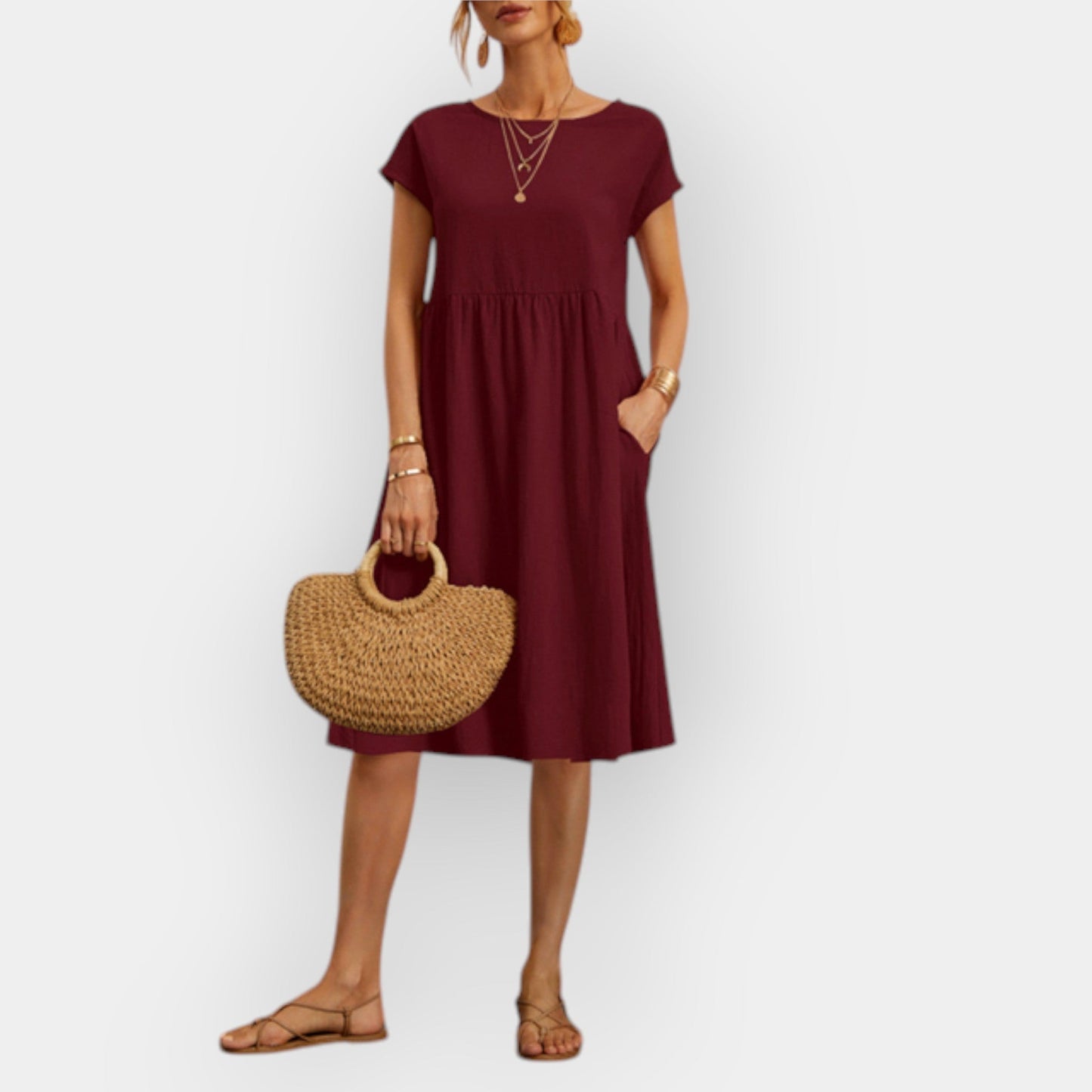 Midi Dress with Clean Lines