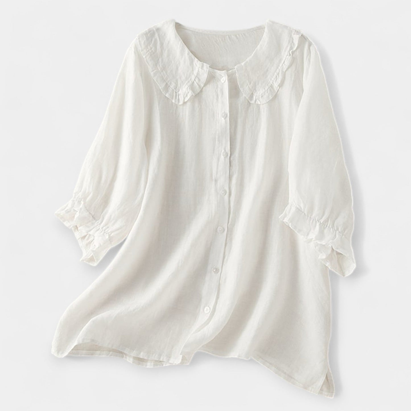 Striped Shirt with Decorative Collar