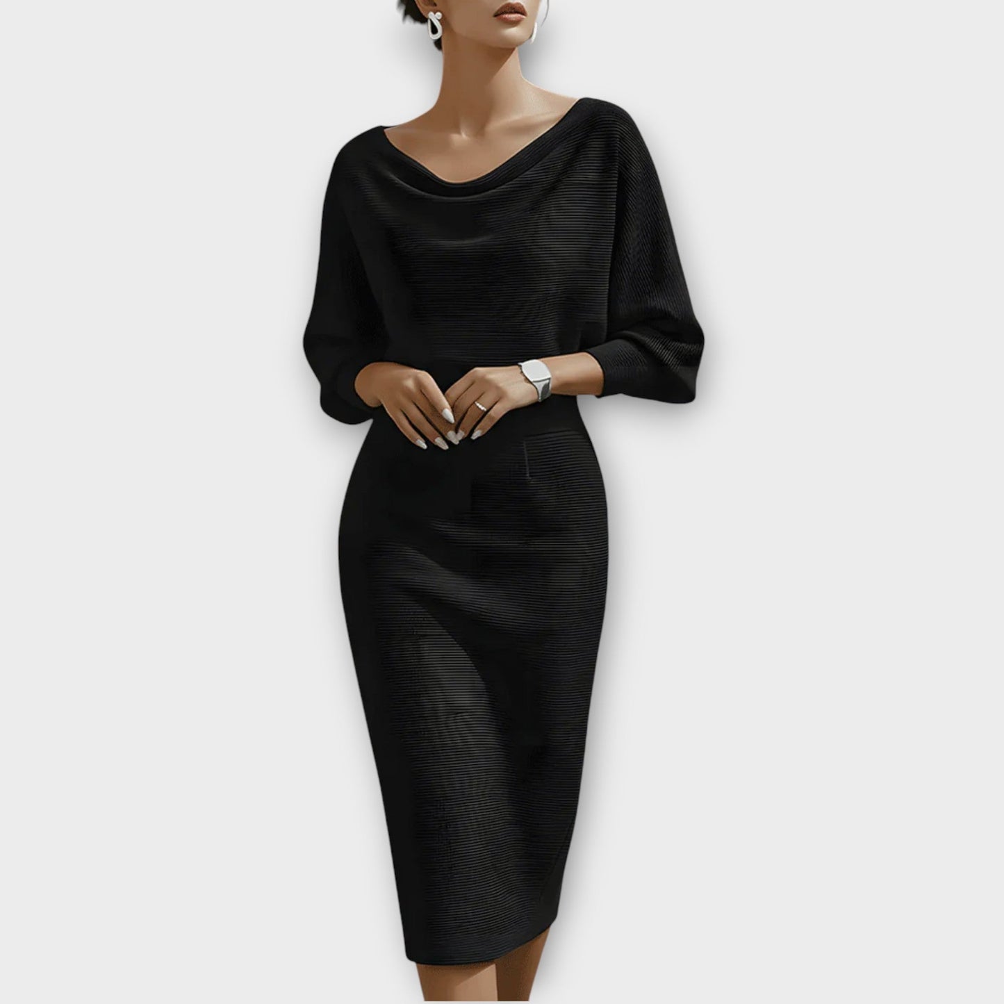 Elegant Draped Midi Dress