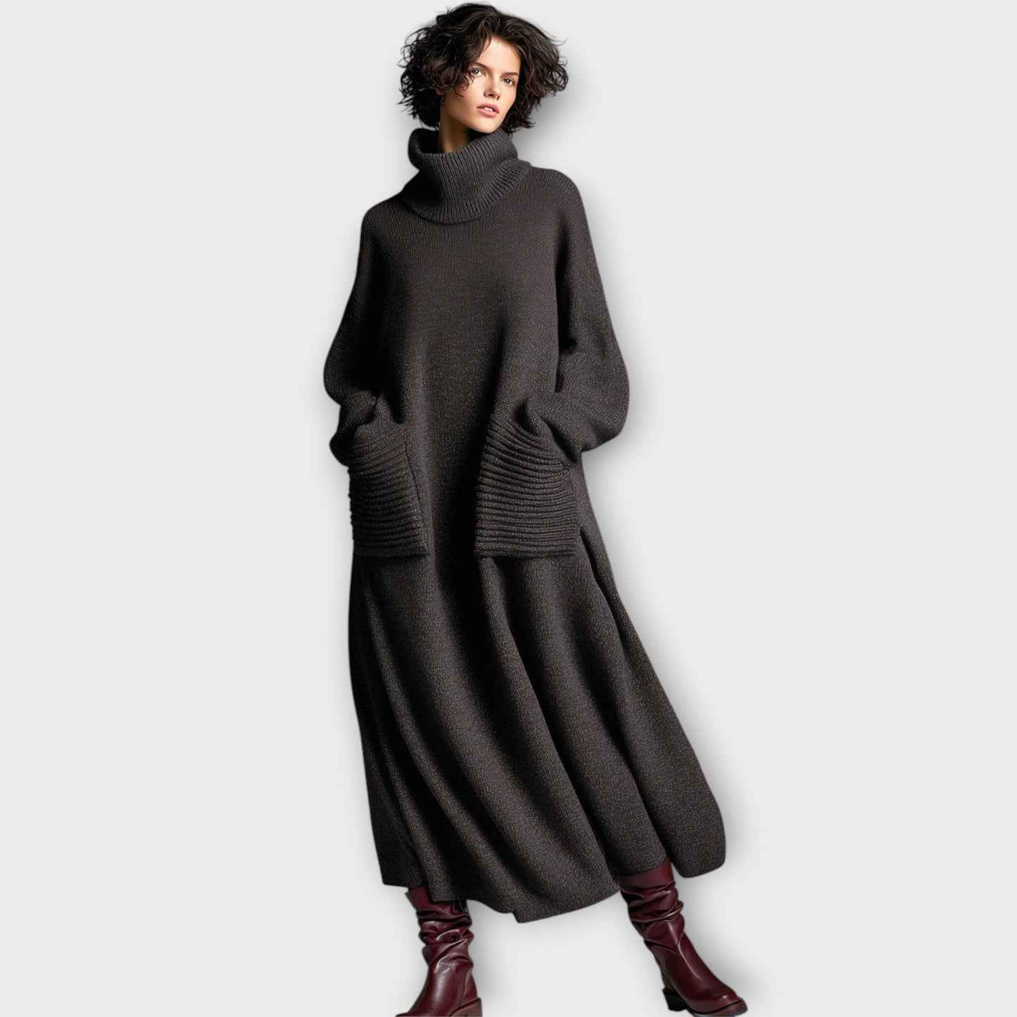 Luxe Turtleneck Knit Maxi Dress