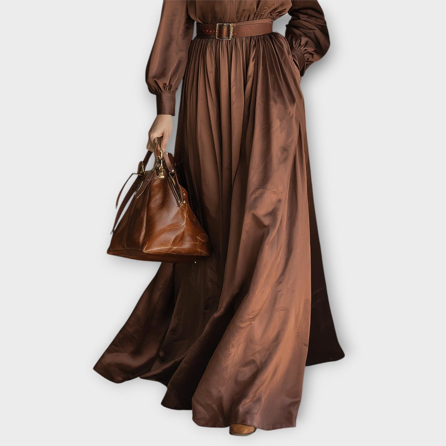 Elegant Bow-Neck Maxi Dress