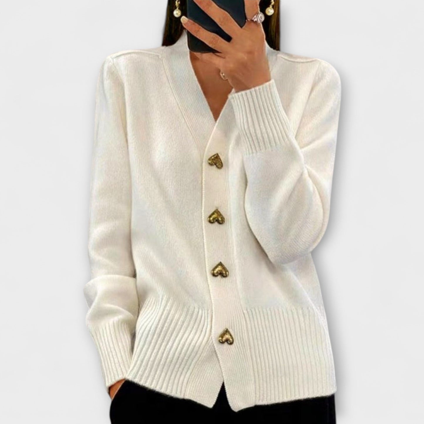 Marij – Women's V-Neck Sweater in Vintage Style