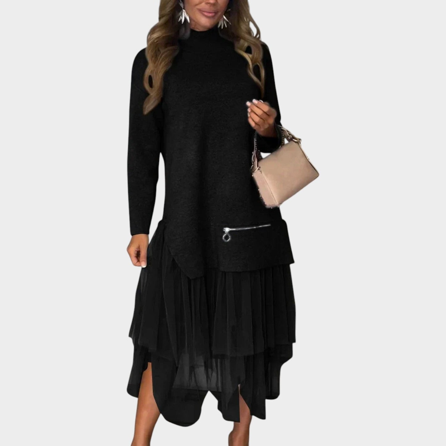 Layered Knit Top & Tulle Skirt Set