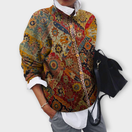Boho Tapestry Button-Up Shirt