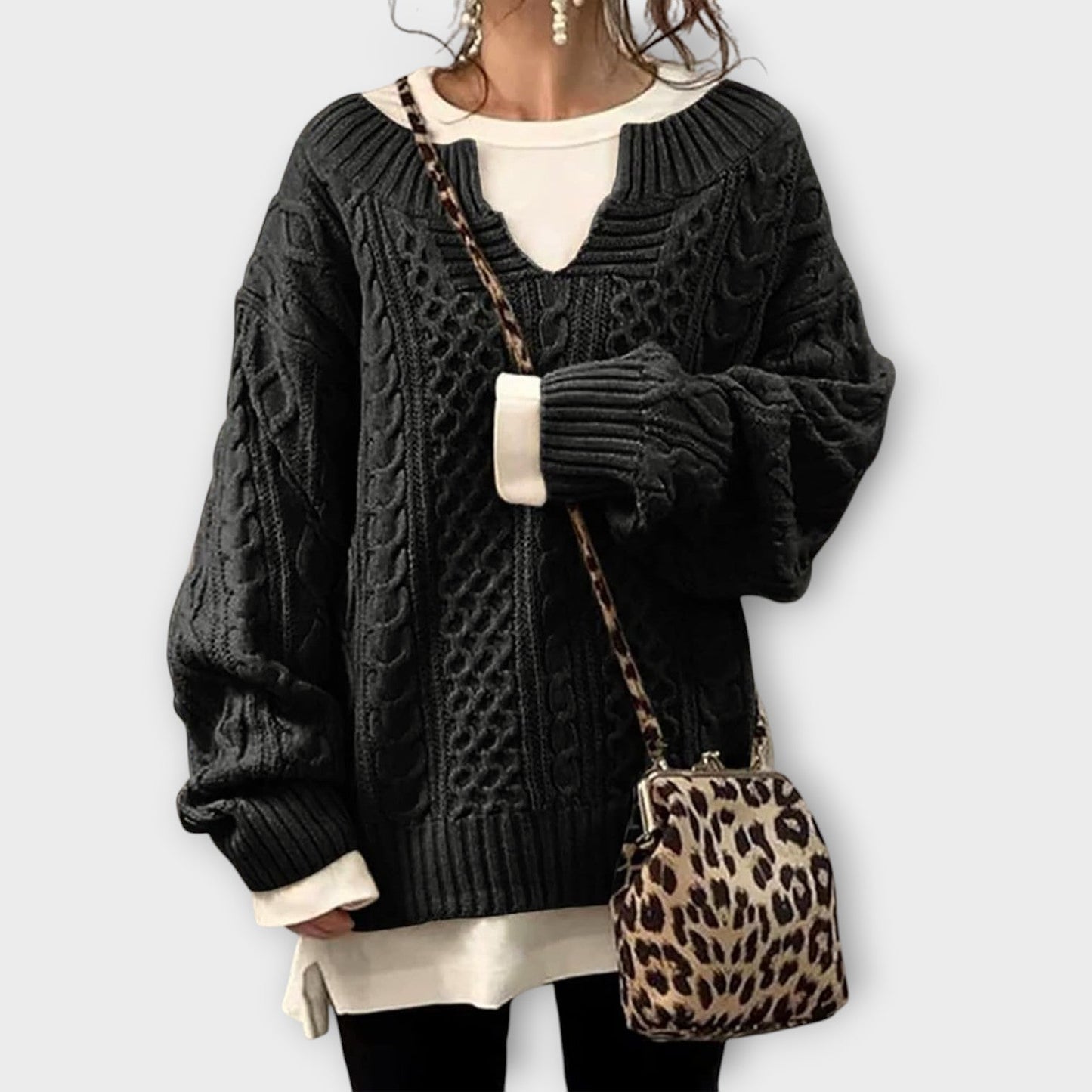 Cozy Oversized Cable-Knit Sweater