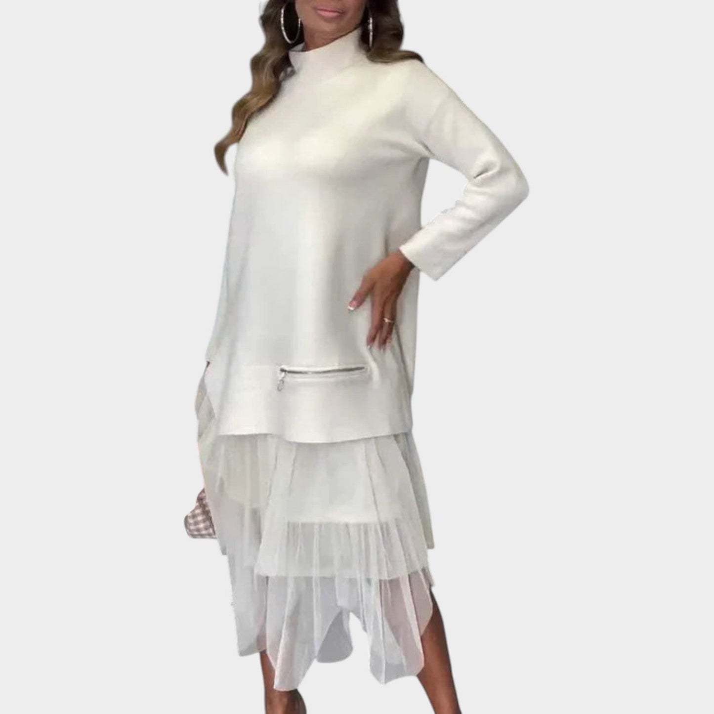 Layered Knit Top & Tulle Skirt Set