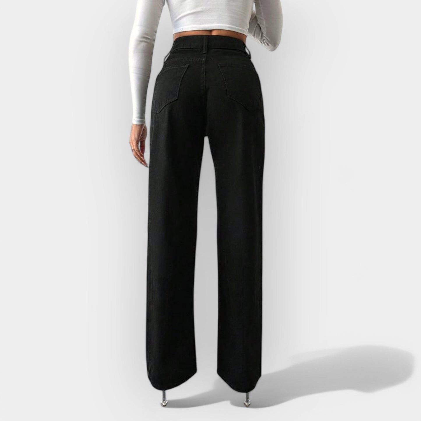 High-Waisted Jeans with Wide Legs