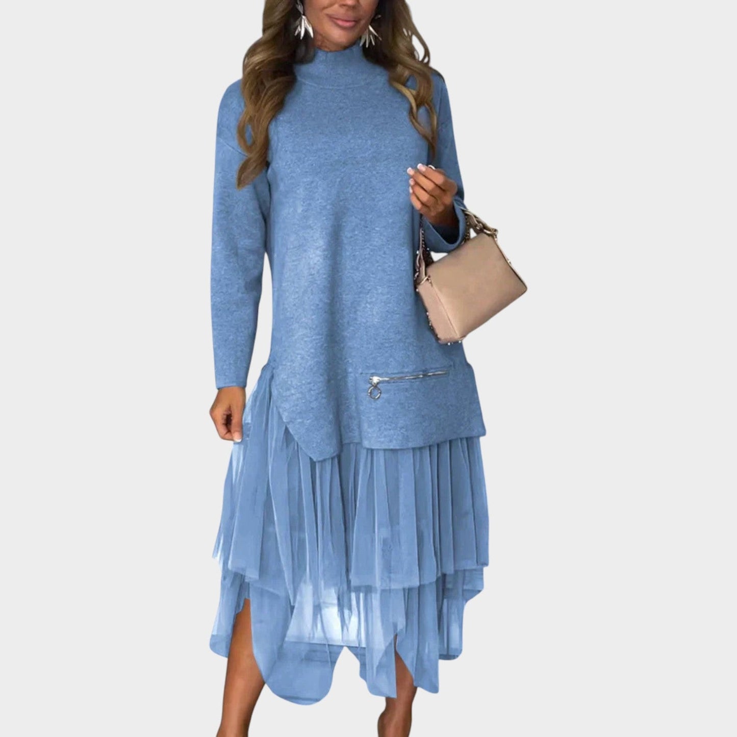 Layered Knit Top & Tulle Skirt Set