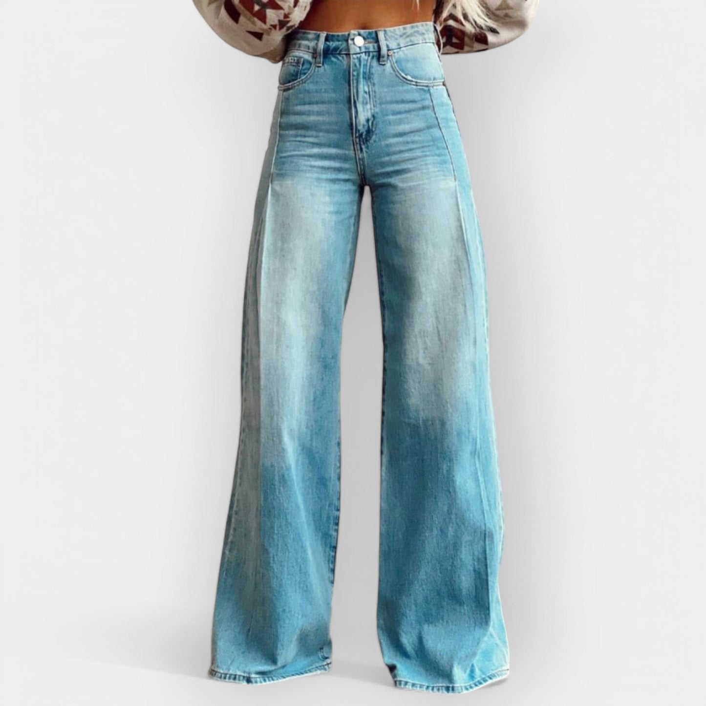 Wide Leg Trousers with Flare Design