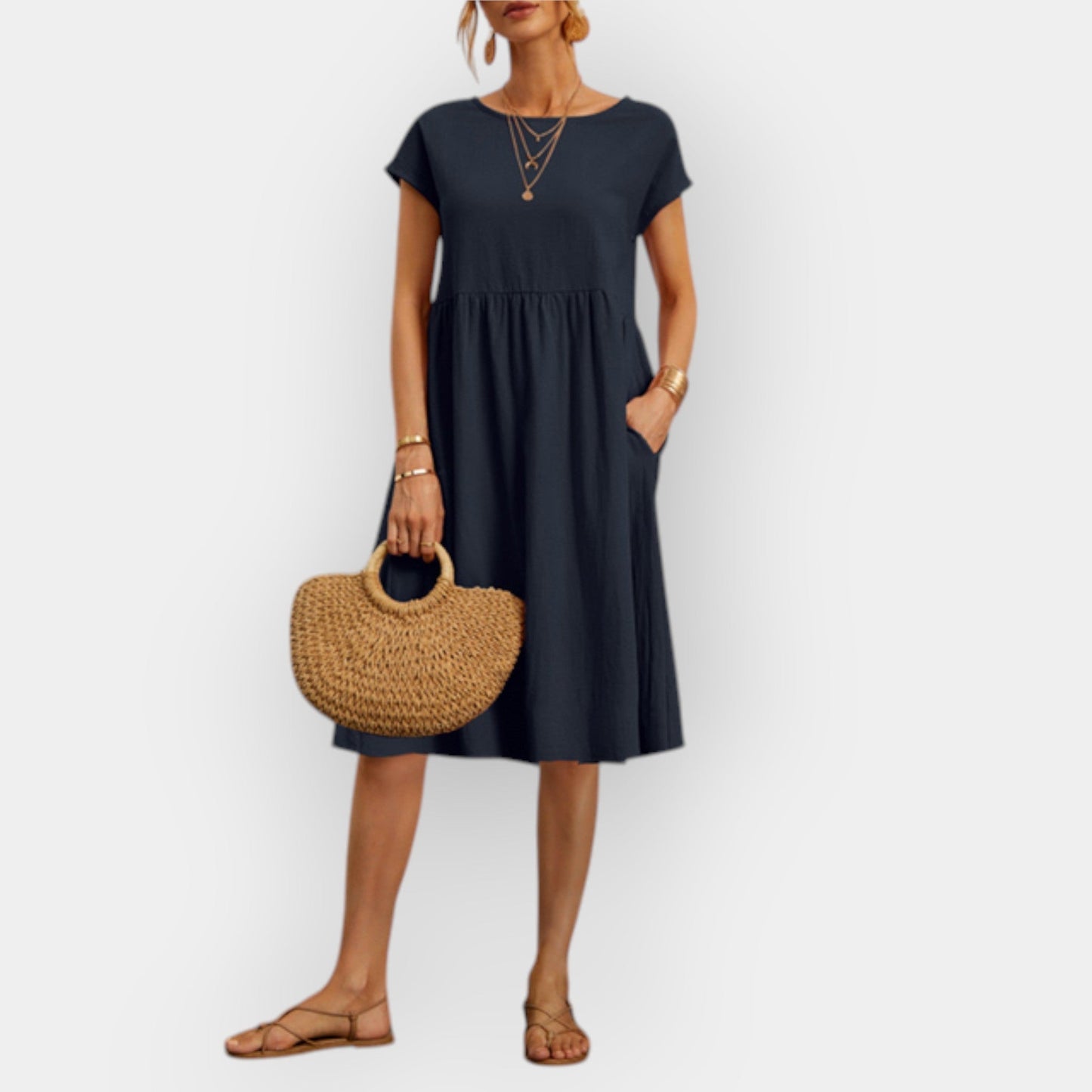 Midi Dress with Clean Lines