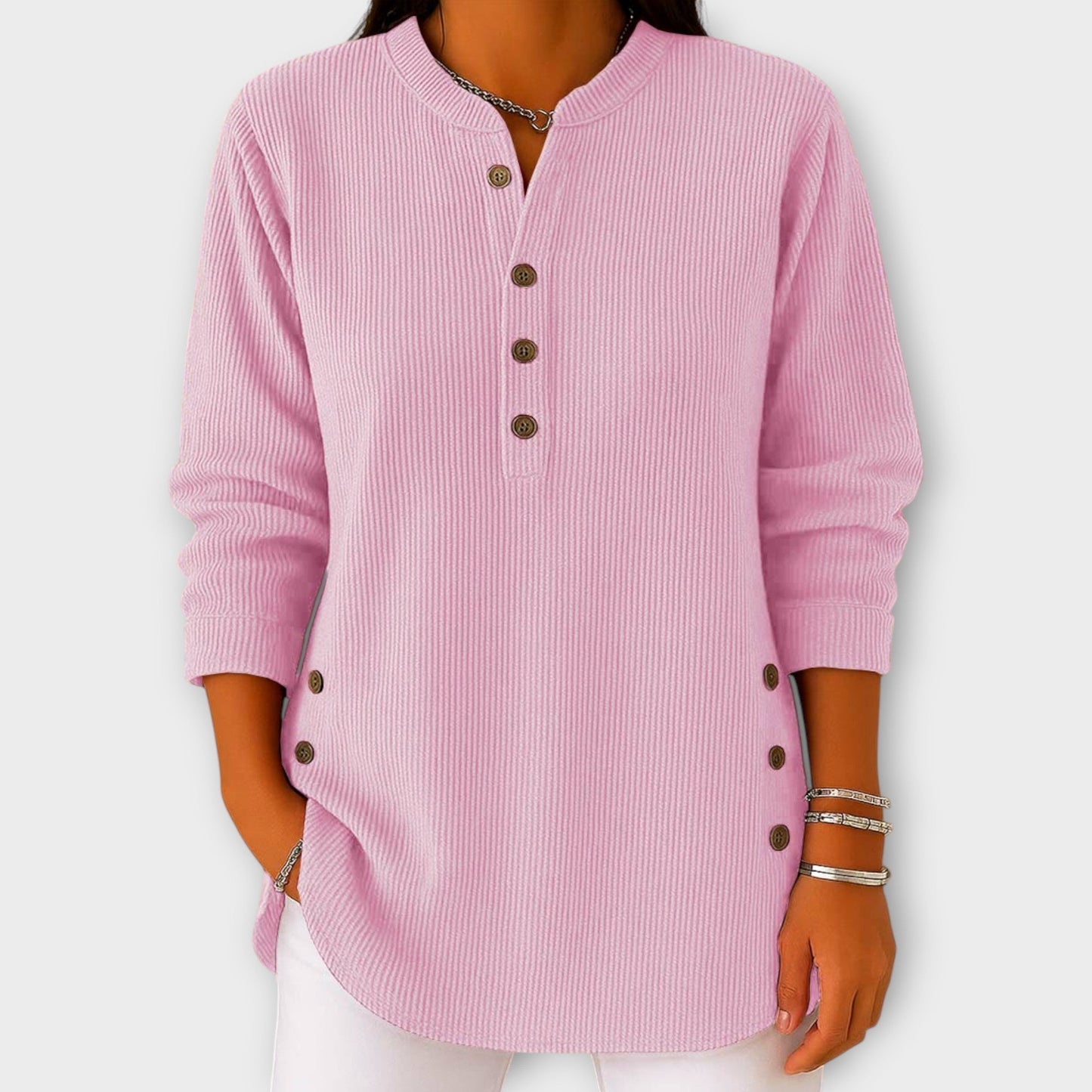 Classic Button-Detail Knit Top