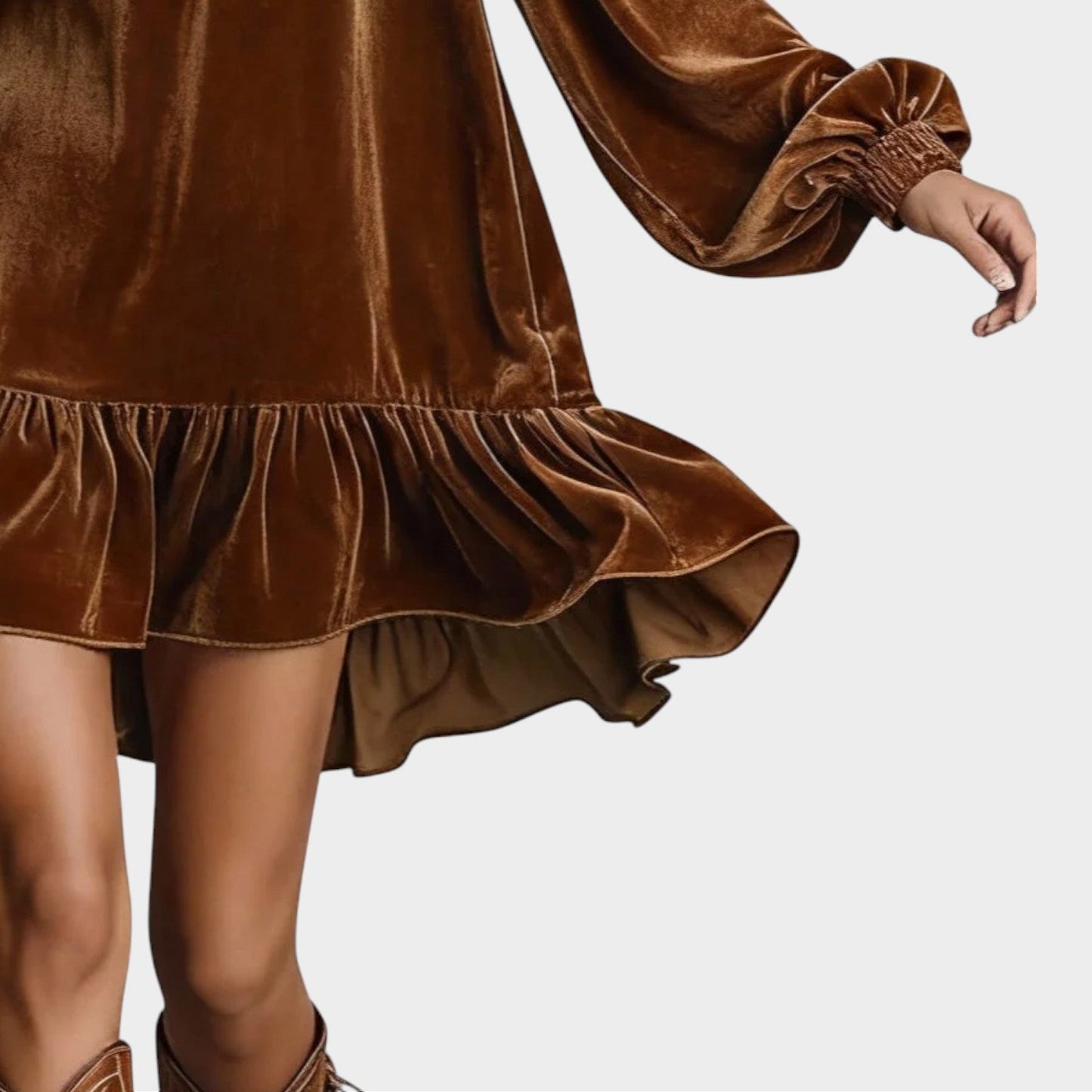 Velvet Tie-Neck Mini Dress