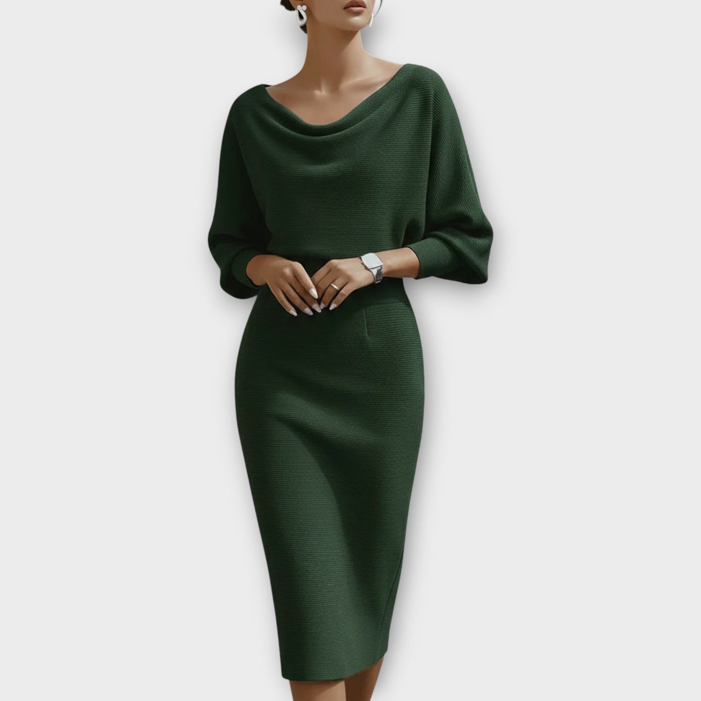 Elegant Draped Midi Dress
